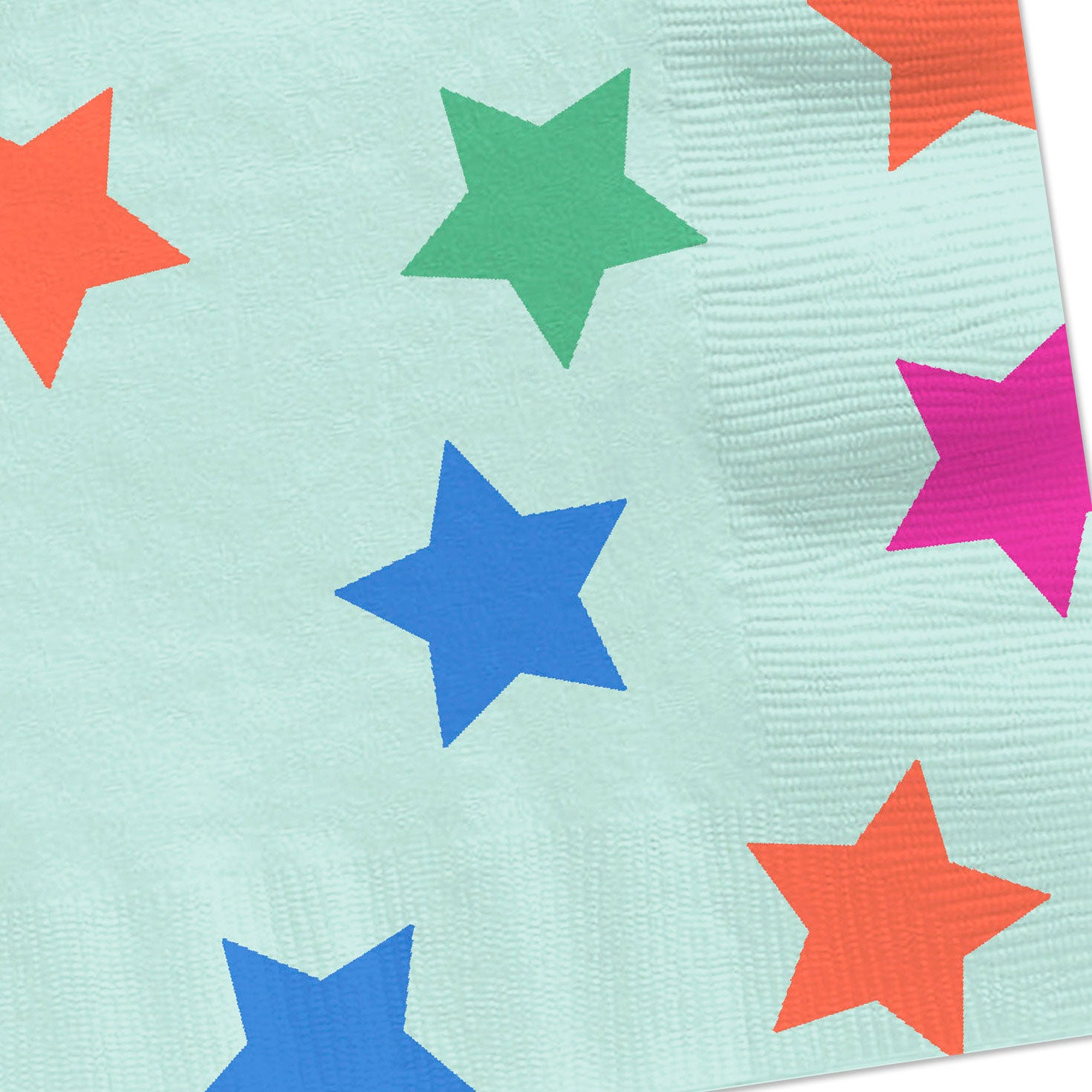 Hallmark Colorful Stars on Aqua Dinner Napkins, Set of 16