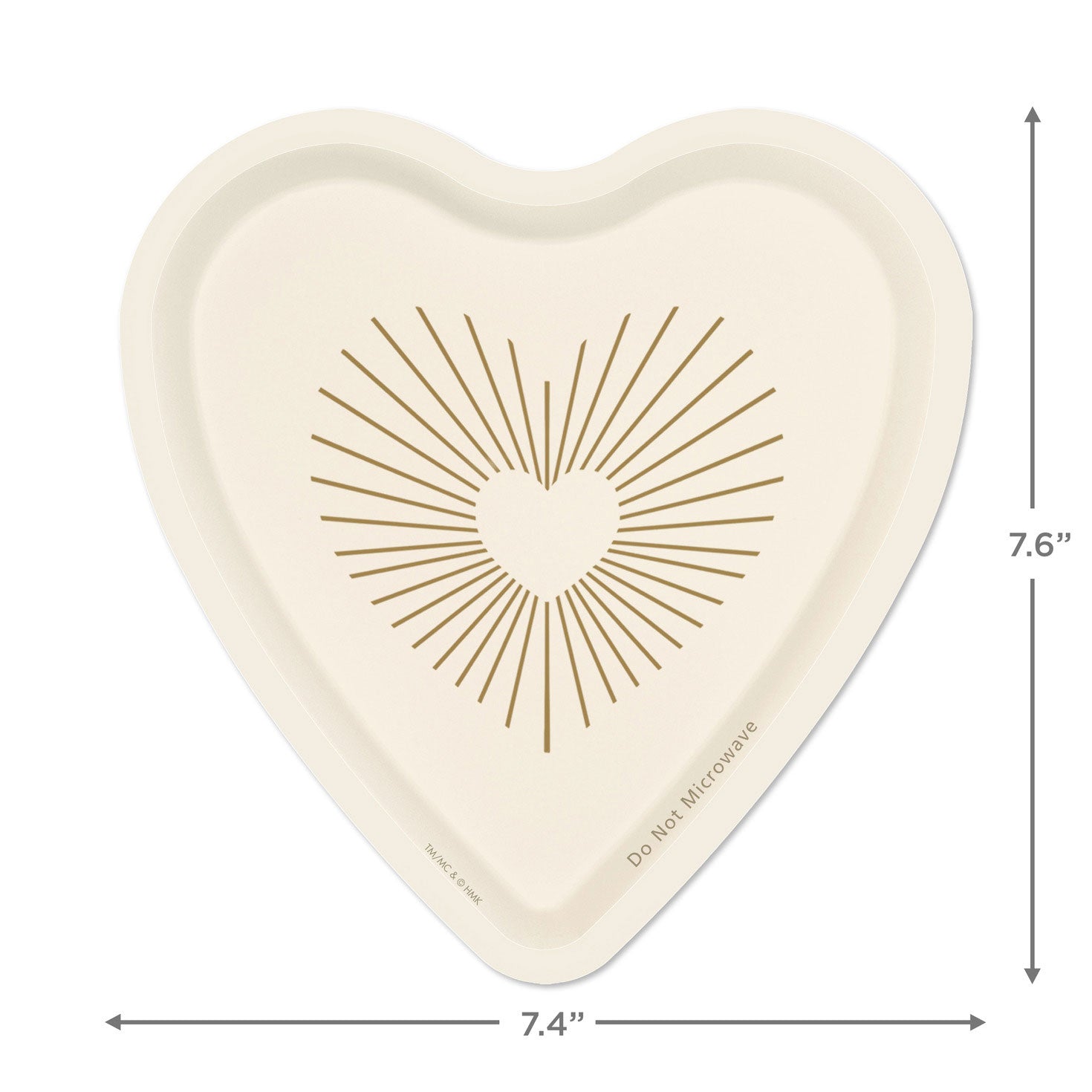 Hallmark Gold and Ivory Heart-Shaped Dessert Plates, Set of 8