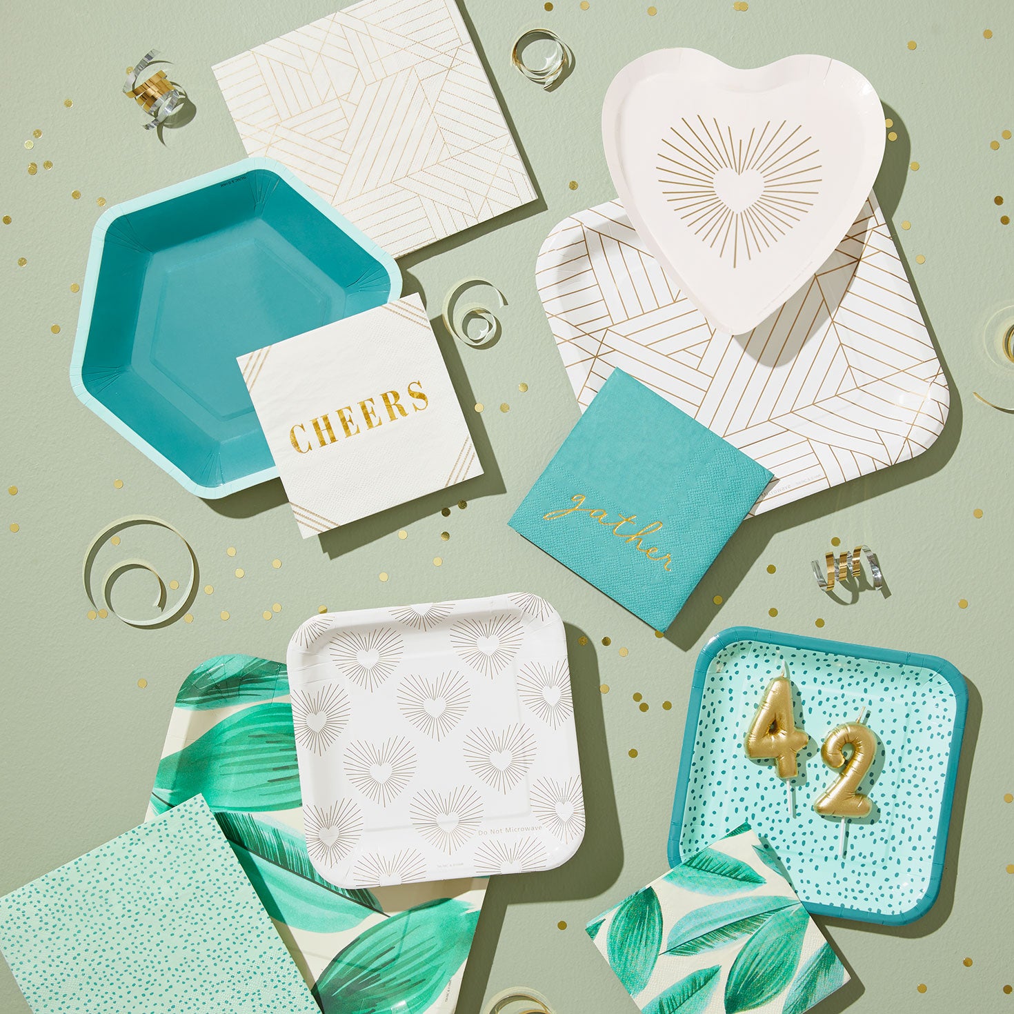 Hallmark Gold and Ivory Heart-Shaped Dessert Plates, Set of 8