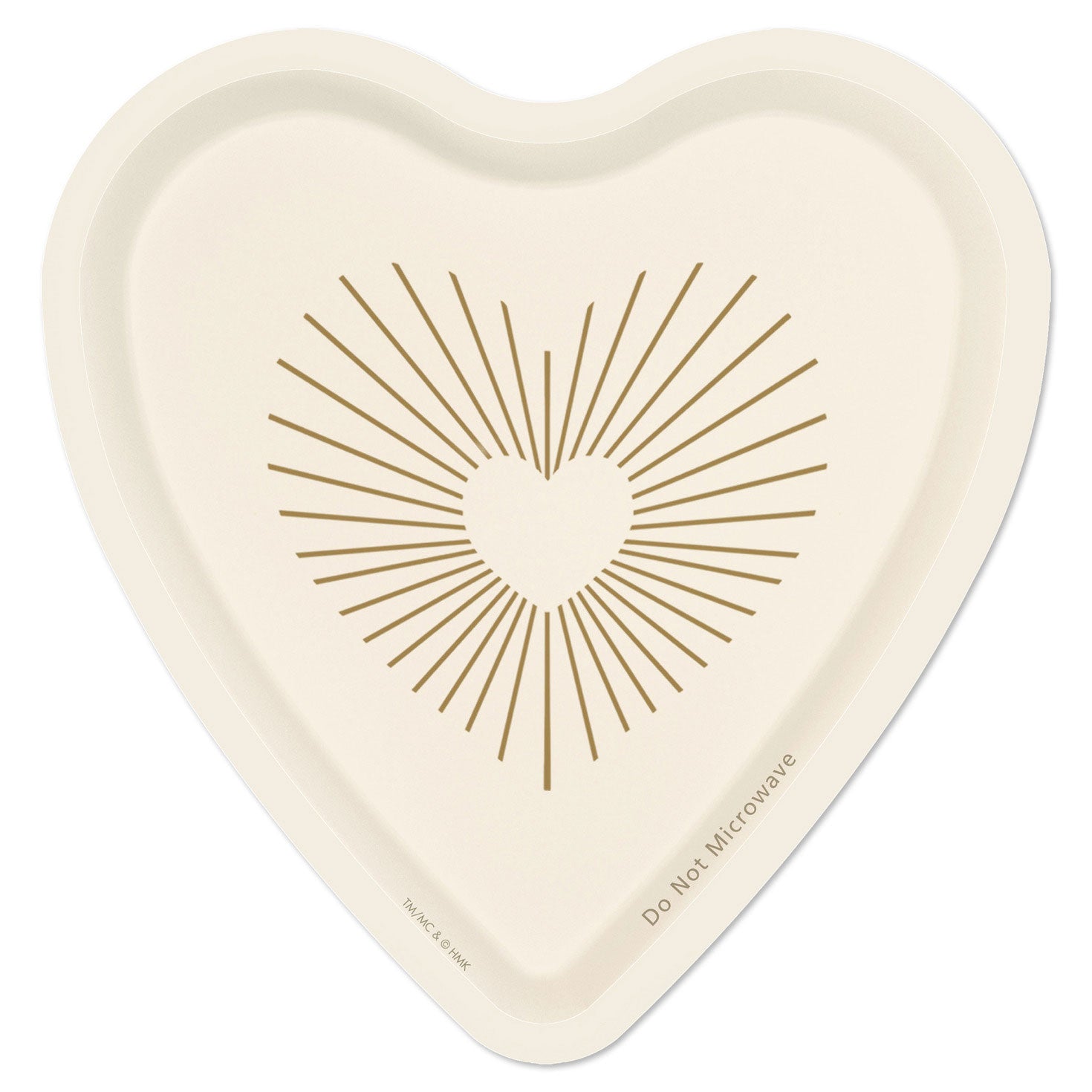 Hallmark Gold and Ivory Heart-Shaped Dessert Plates, Set of 8