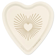 Hallmark Gold and Ivory Heart-Shaped Dessert Plates, Set of 8