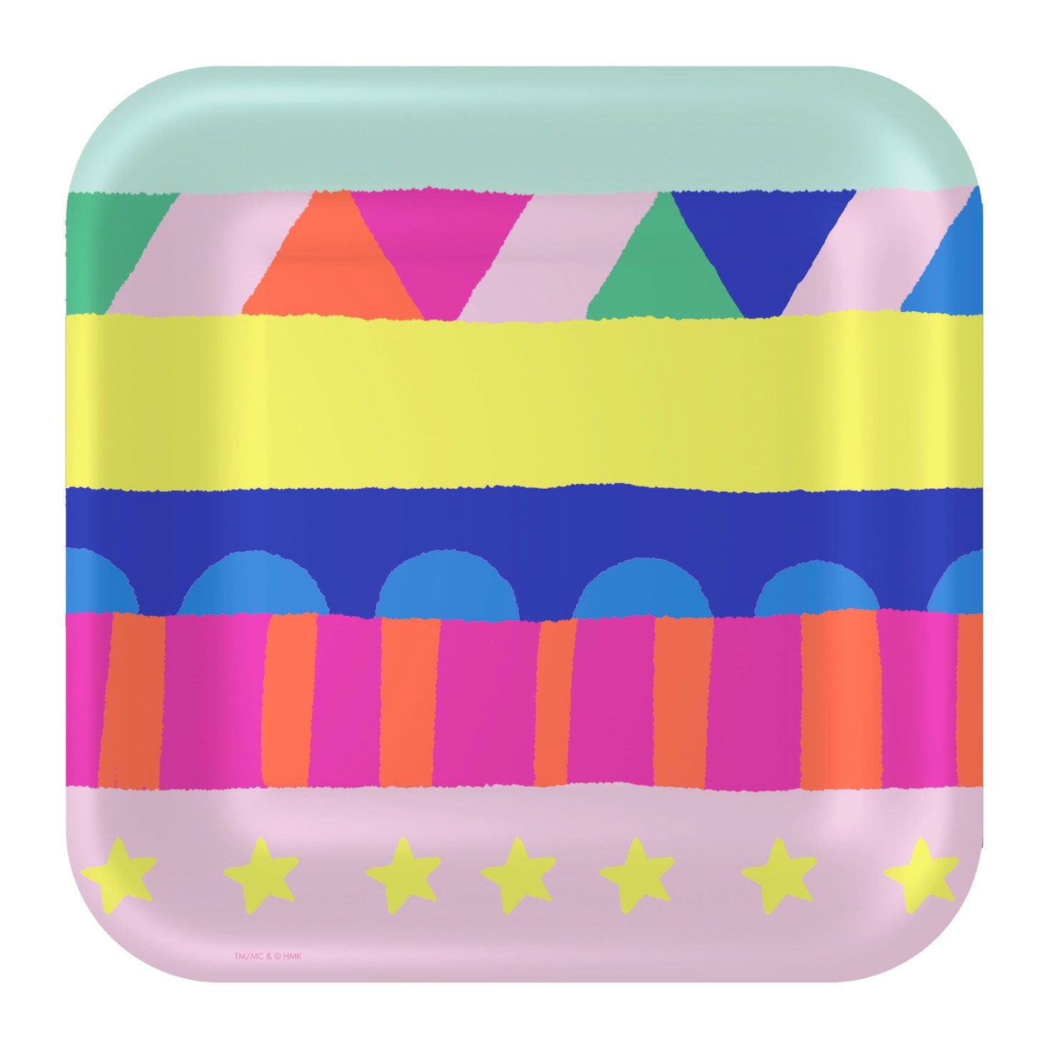 Hallmark Stacked Geometrics Square Dinner Plates, Set of 8