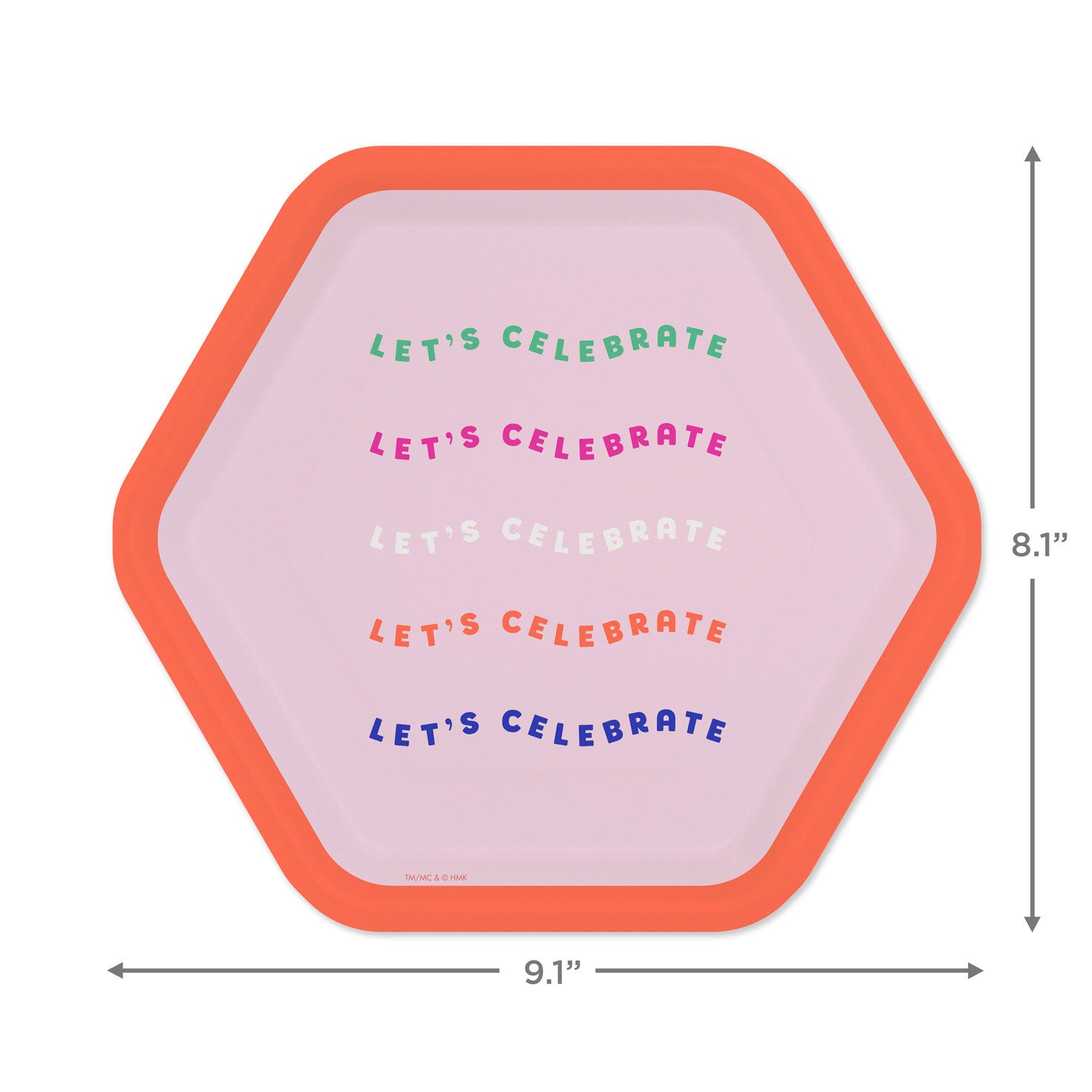 Hallmark ''Let's Celebrate'' Hexagonal Dessert Plates, Set of 8