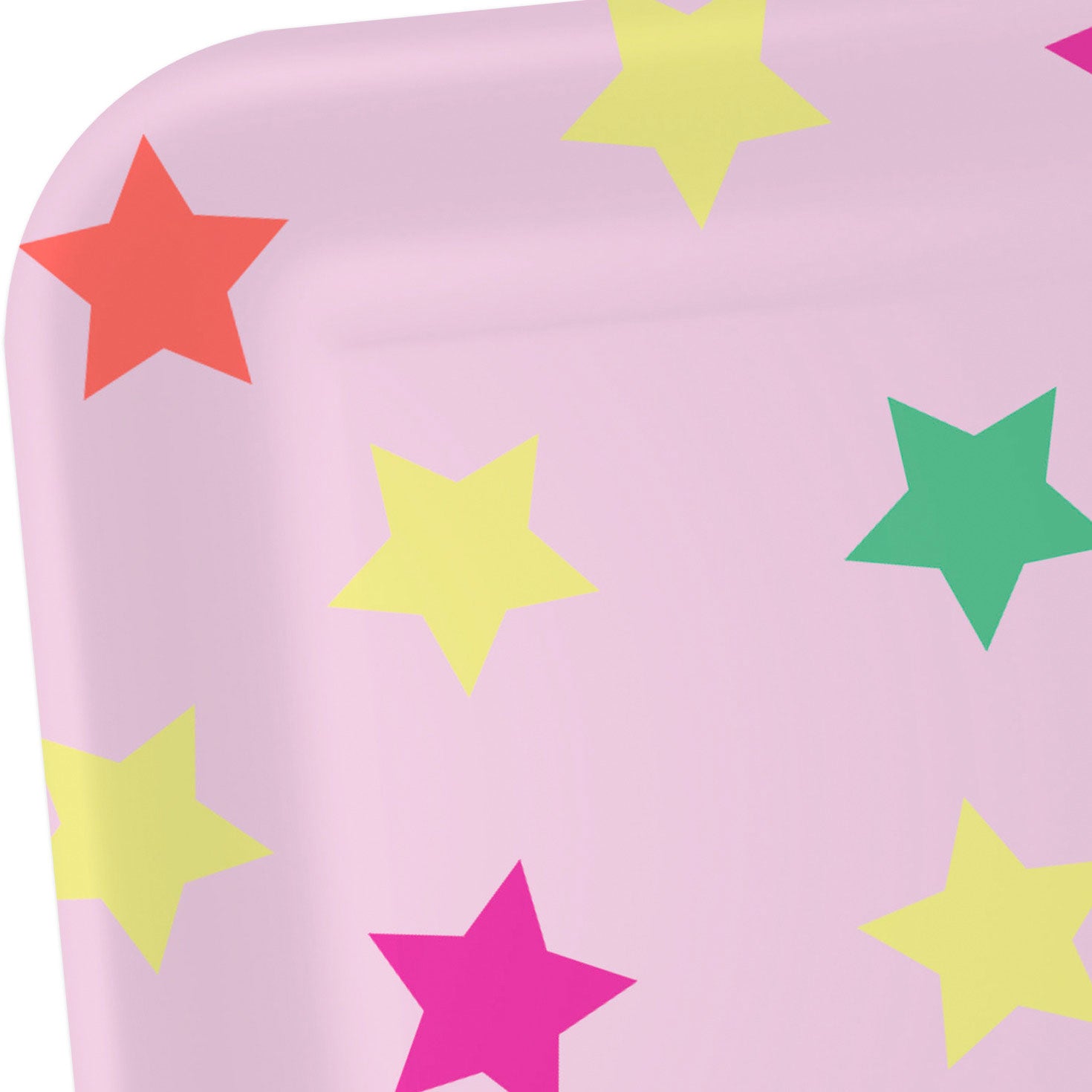 Hallmark Colorful Stars on Pink Square Dessert Plates, Set of 8