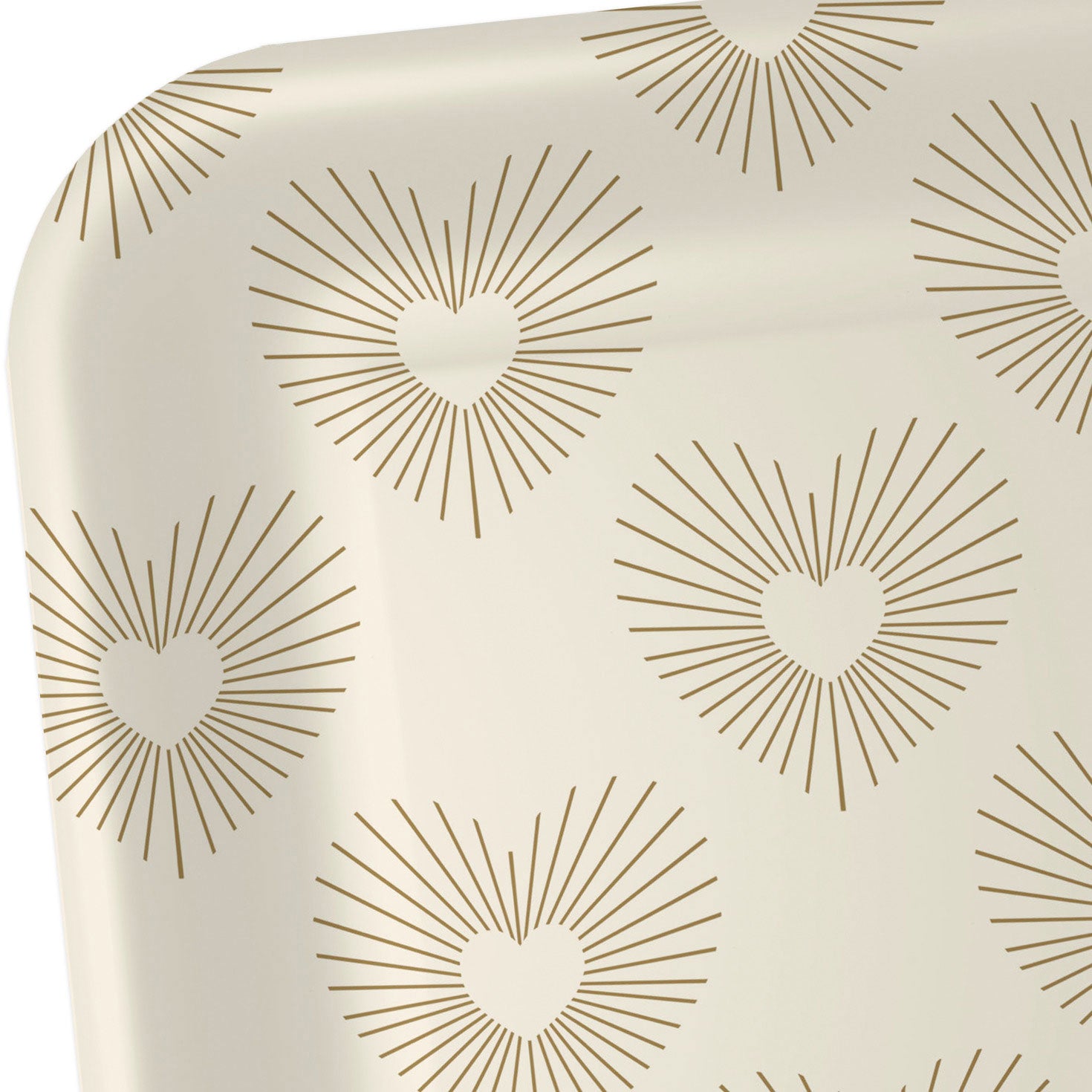 Hallmark Gold Hearts on Ivory Square Dessert Plates, Set of 8