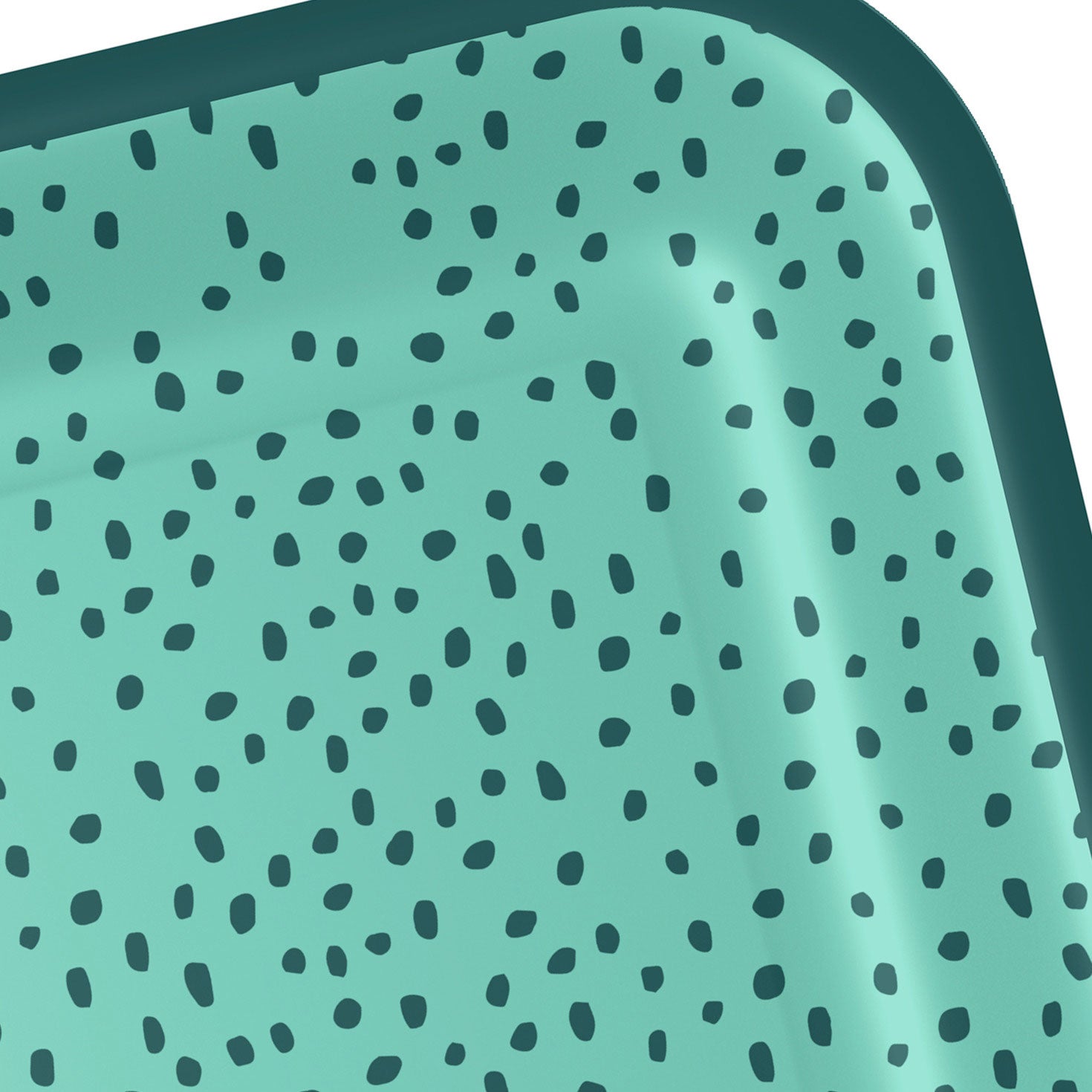 Hallmark Aqua With Green Dots Square Dessert Plates, Set of 8