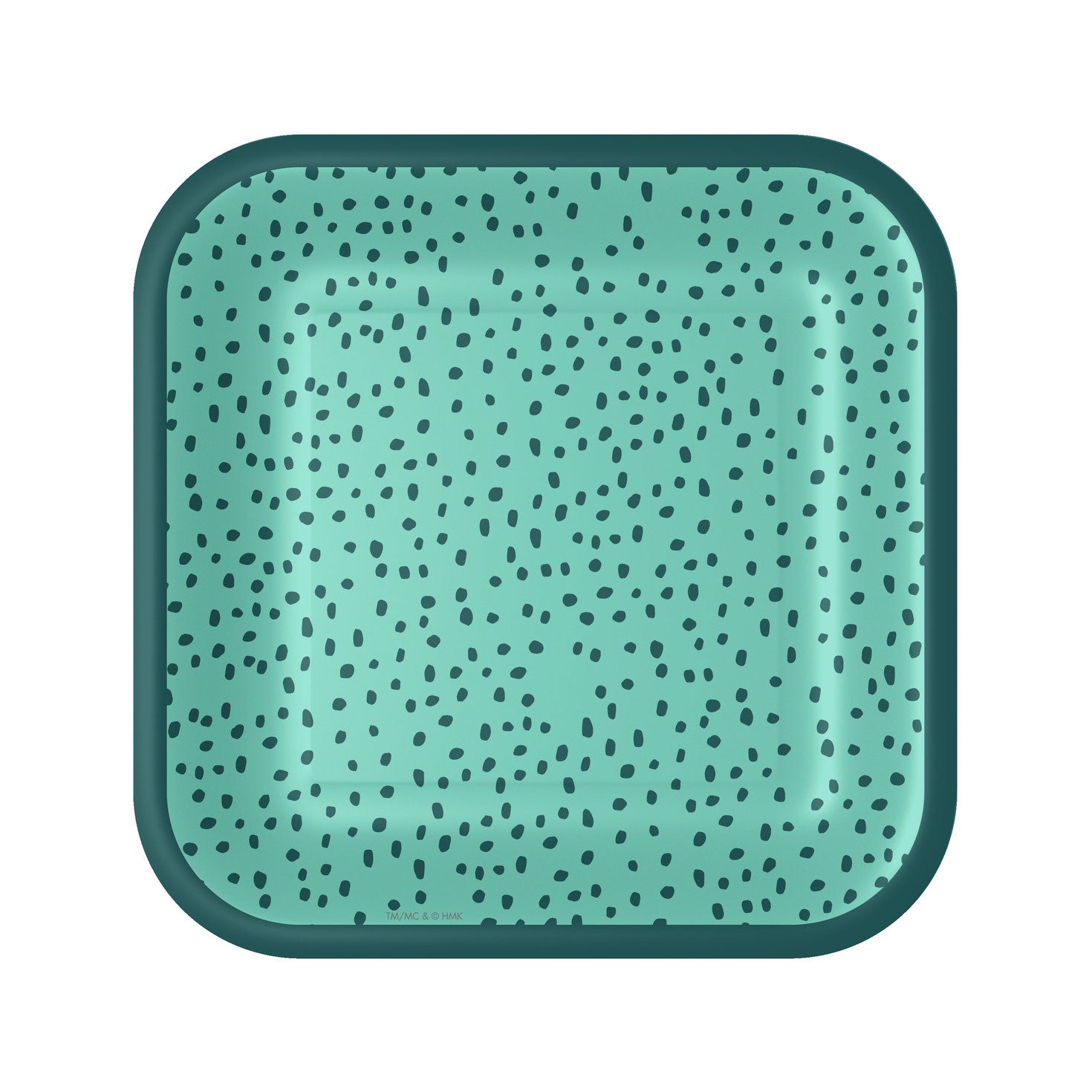 Hallmark Aqua With Green Dots Square Dessert Plates, Set of 8