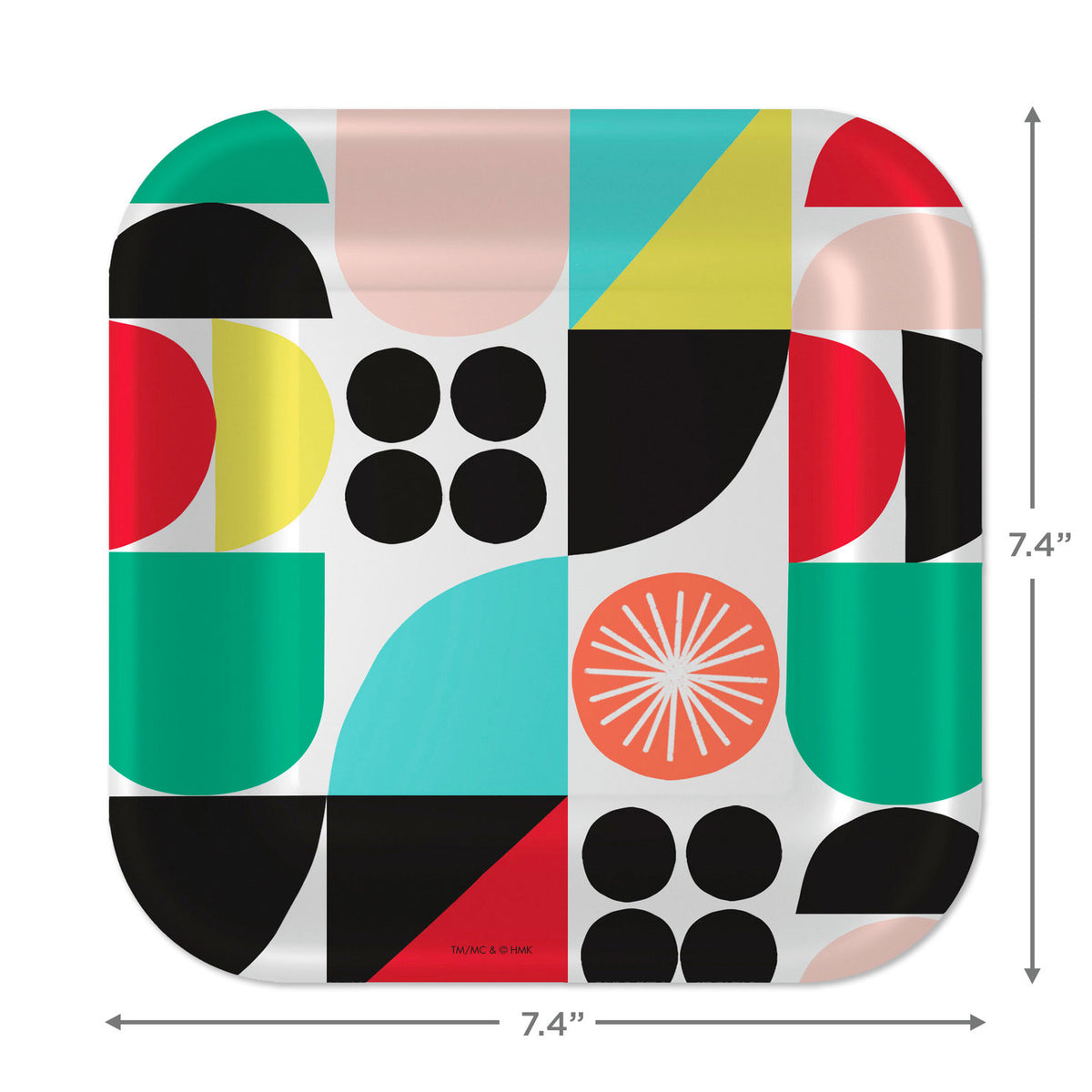 Hallmark Multicolor Mod Square Dessert Plates, Set of 8