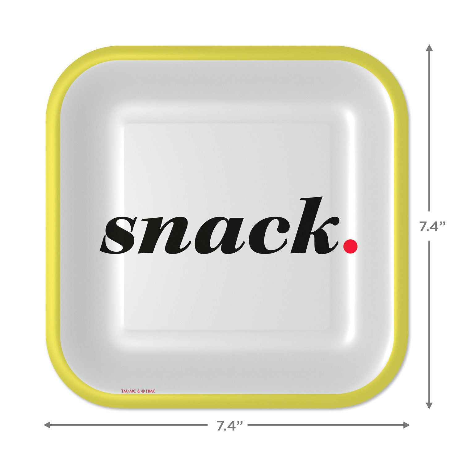 Hallmark ''Snack'' Black and White Square Dessert Plates, Set of 8