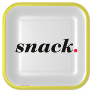Hallmark ''Snack'' Black and White Square Dessert Plates, Set of 8