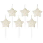 Hallmark White Star-Shaped With Glitter Birthday Candles, Set of 6