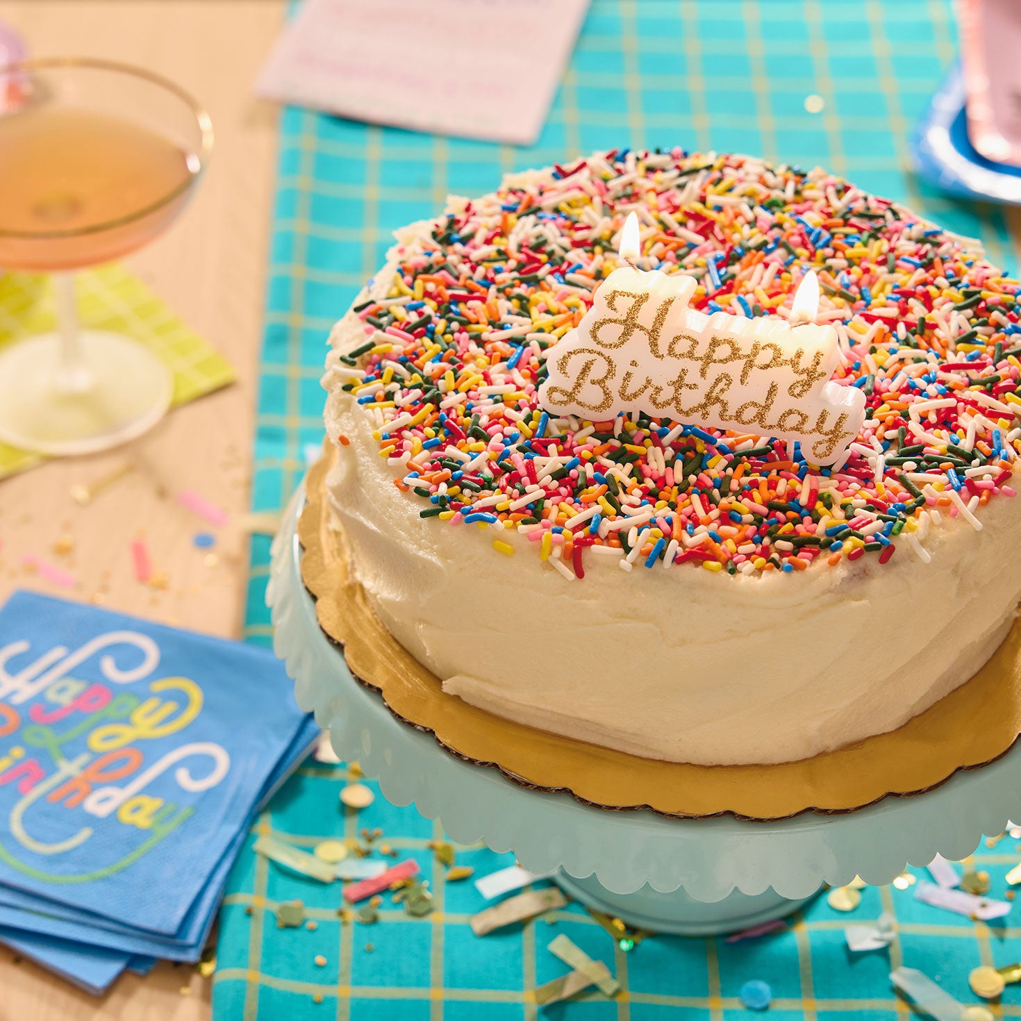 Hallmark Gold Script Happy Birthday Candle