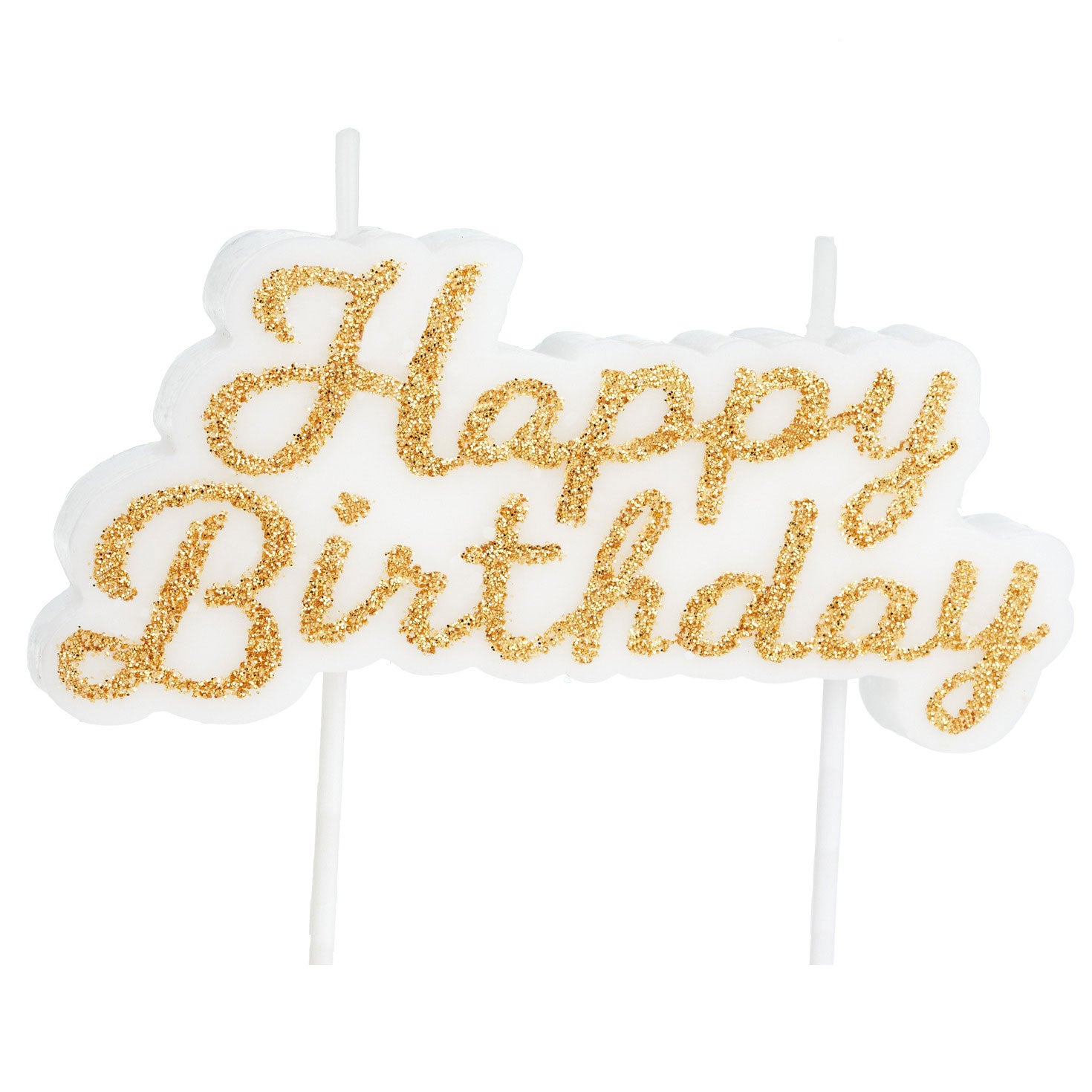 Hallmark Gold Script Happy Birthday Candle