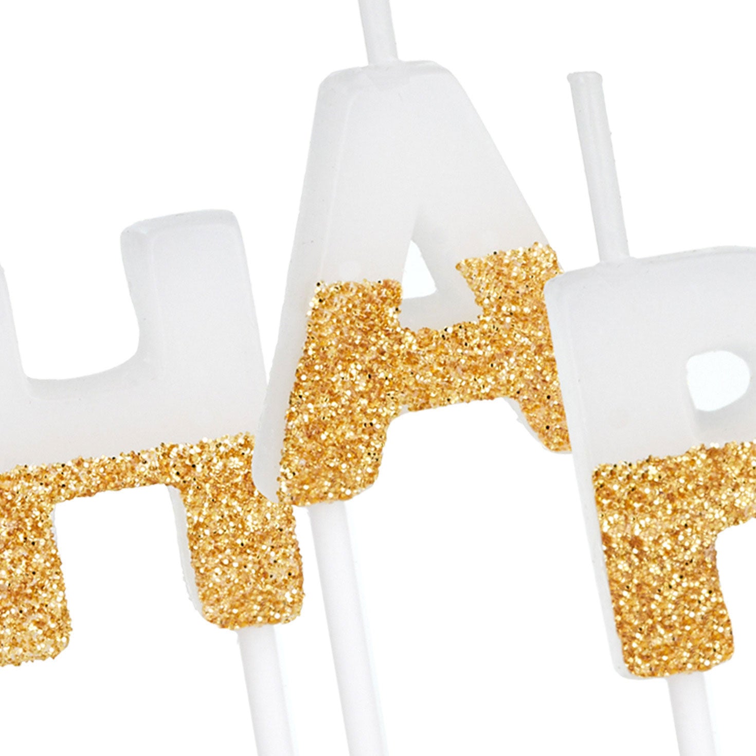 Hallmark Gold Glitter Dipped ''Happy Birthday'' Candles