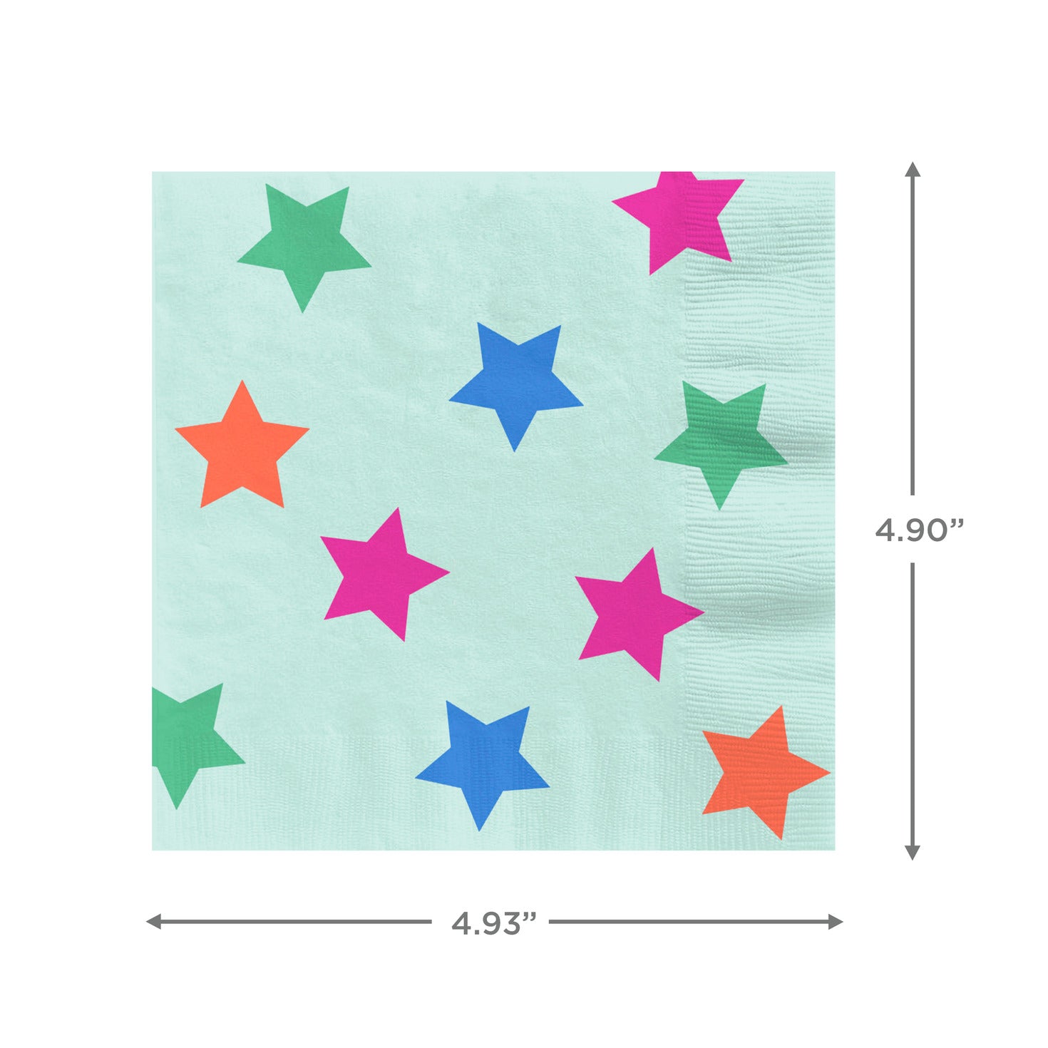 Hallmark Colorful Stars on Mint Cocktail Napkins, Set of 16
