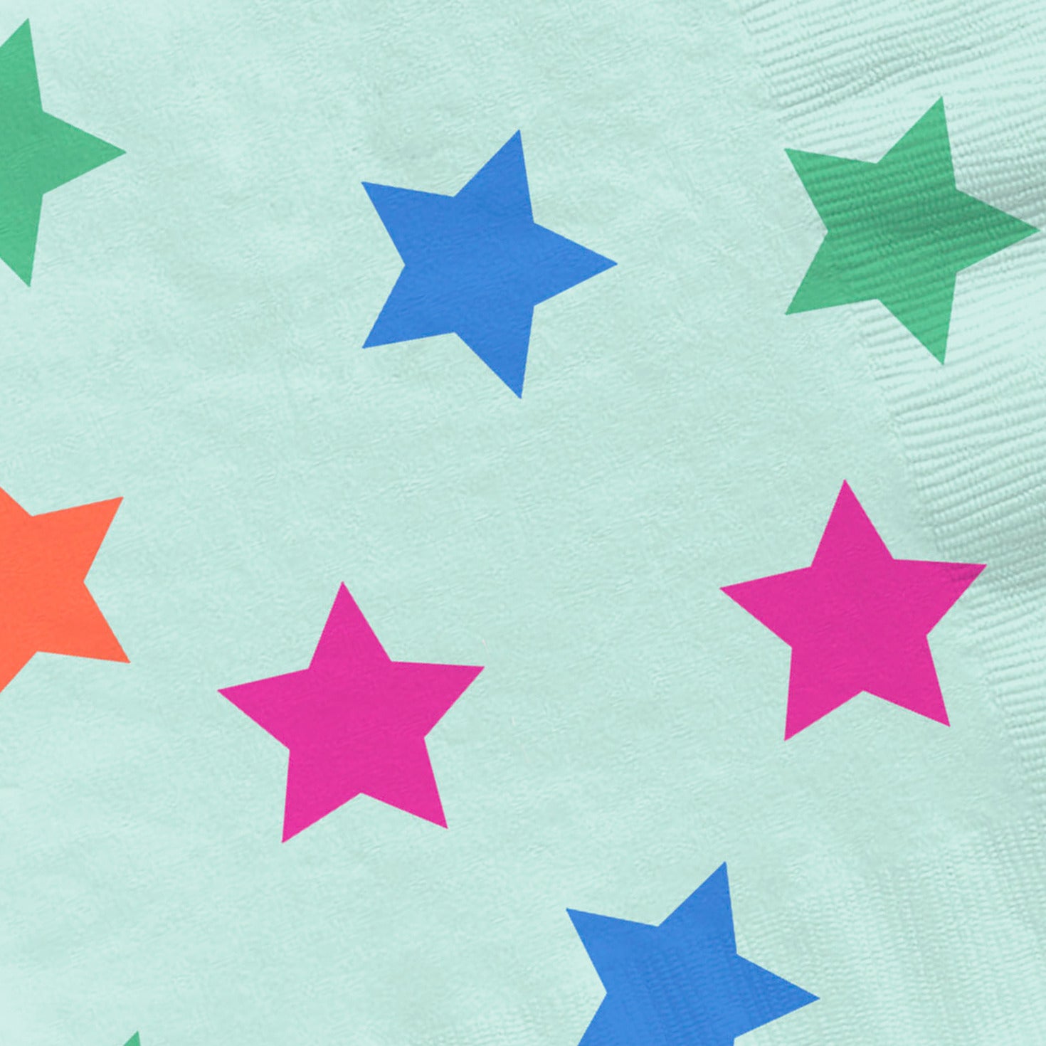 Hallmark Colorful Stars on Mint Cocktail Napkins, Set of 16