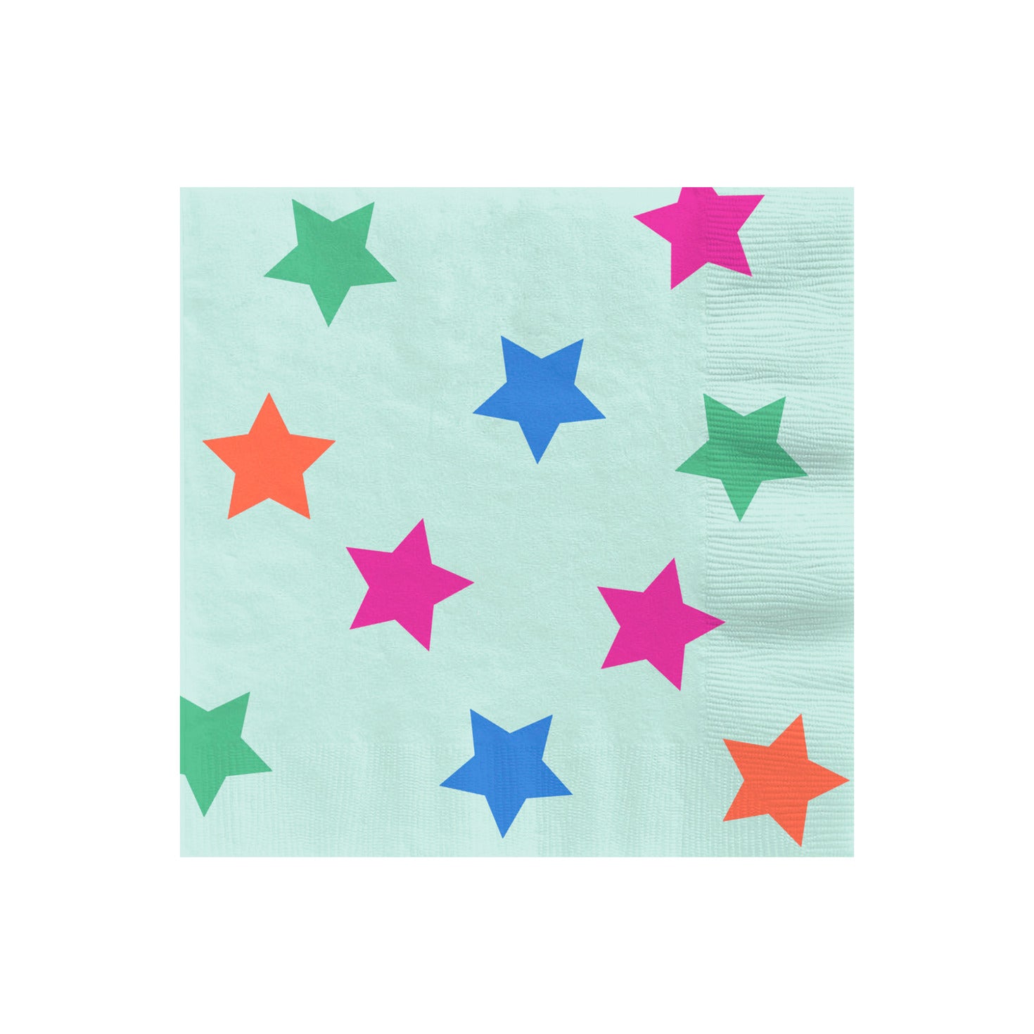 Hallmark Colorful Stars on Mint Cocktail Napkins, Set of 16