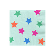 Hallmark Colorful Stars on Mint Cocktail Napkins, Set of 16
