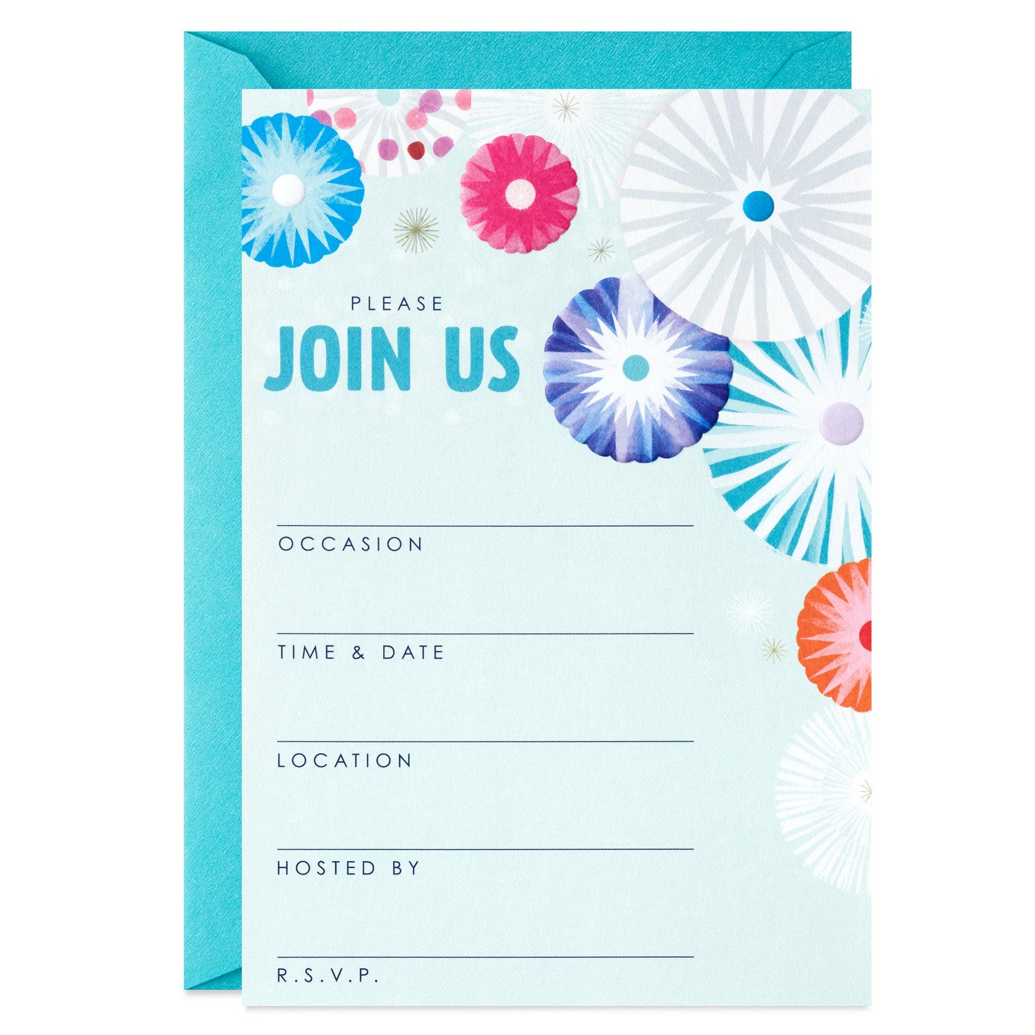 Hallmark Color Bursts Party Invitations, Pack of 20