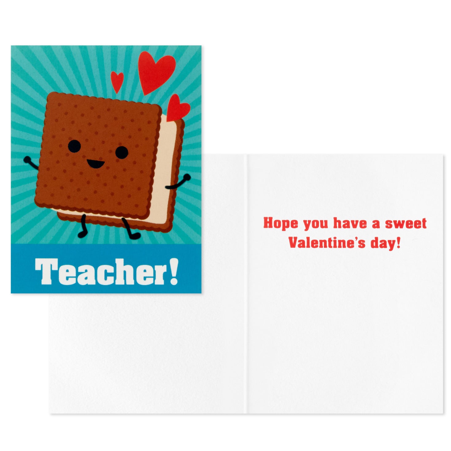 Hallmark Punny Foods Kids Classroom Valentines Set With Cards, Stickers and Mailbox