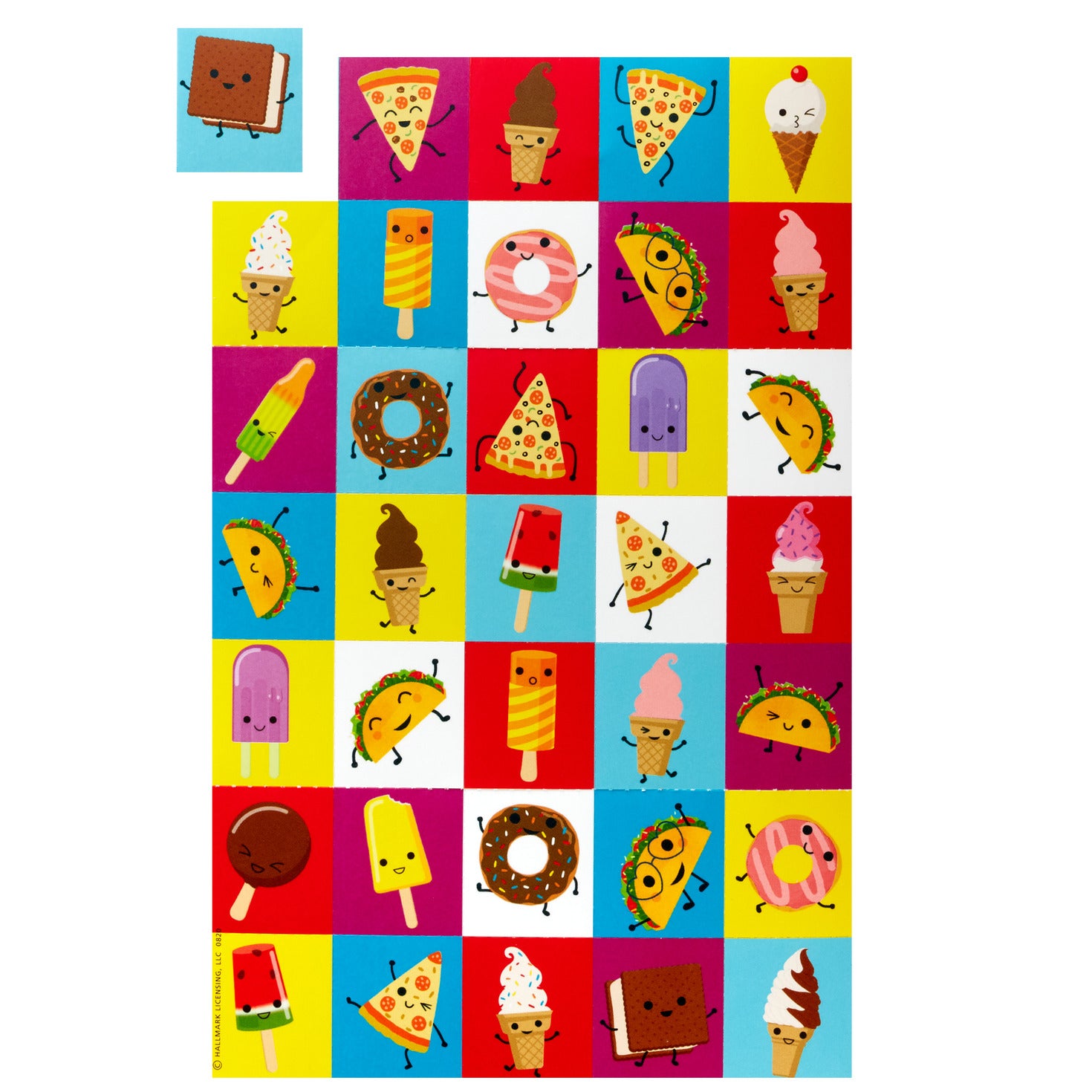 Hallmark Punny Foods Kids Classroom Valentines Set With Cards, Stickers and Mailbox