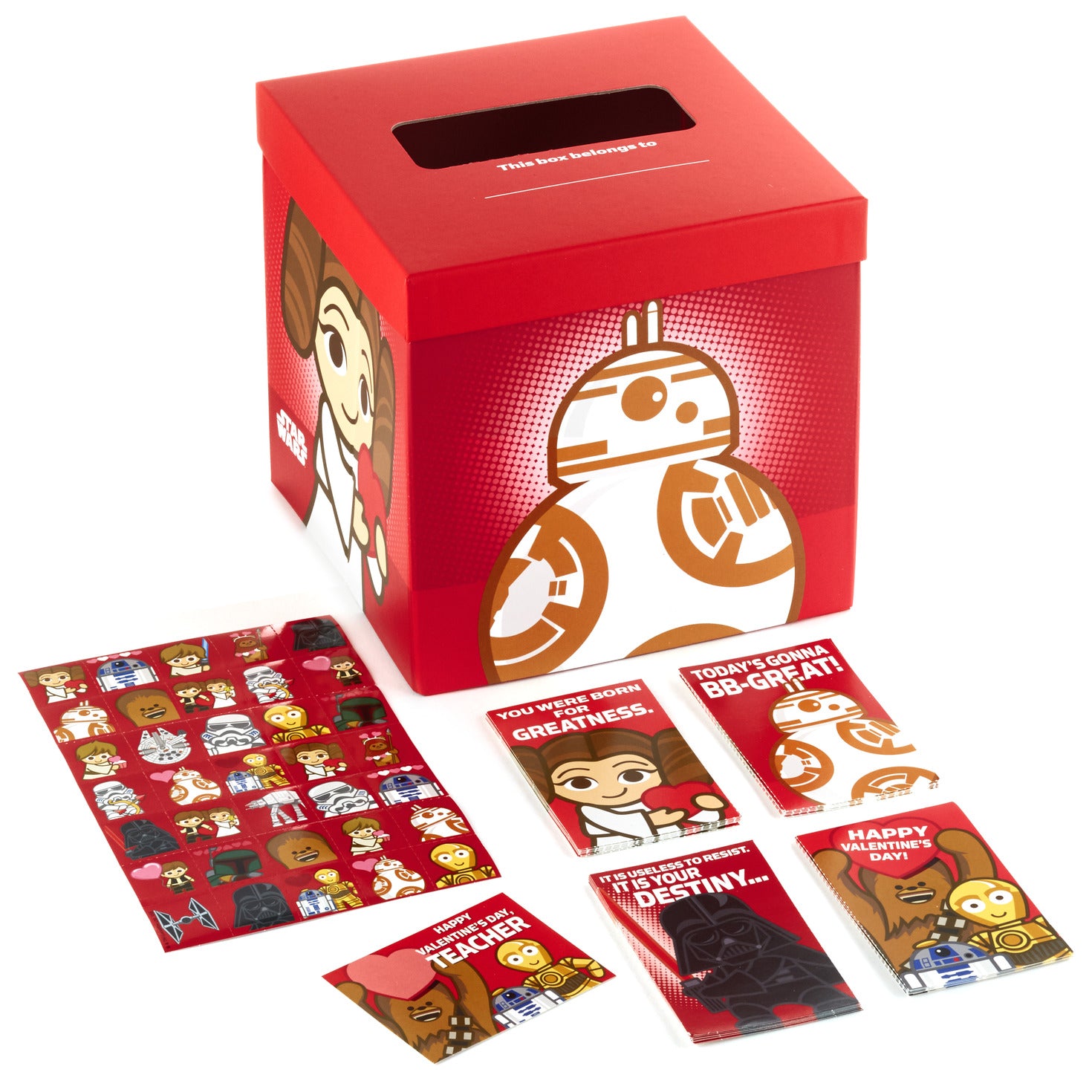 Hallmark Star Wars� Kids Classroom Valentines Set With Cards, Stickers and Mailbox