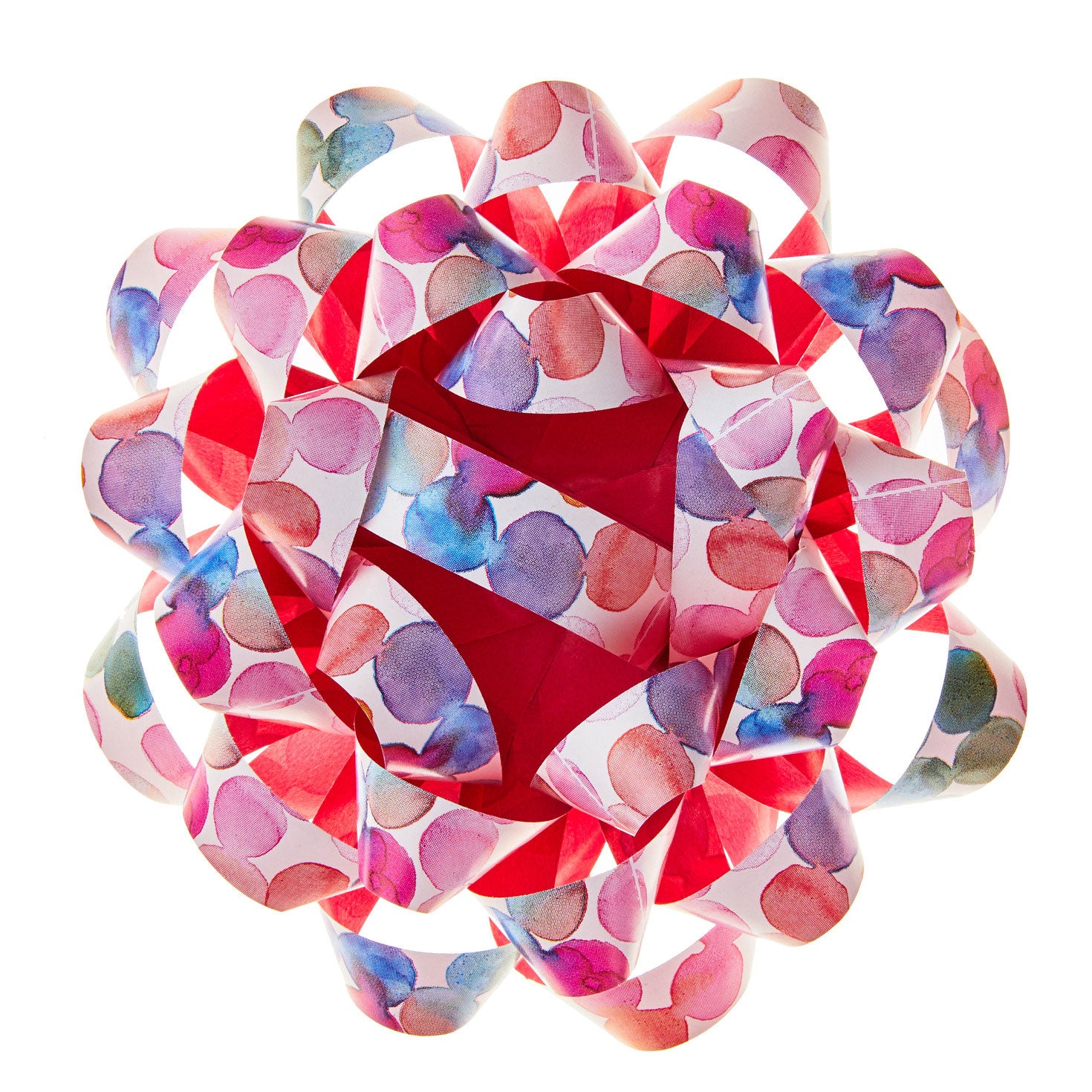 Hallmark Watercolor Dots/Hot Pink Gift Bow