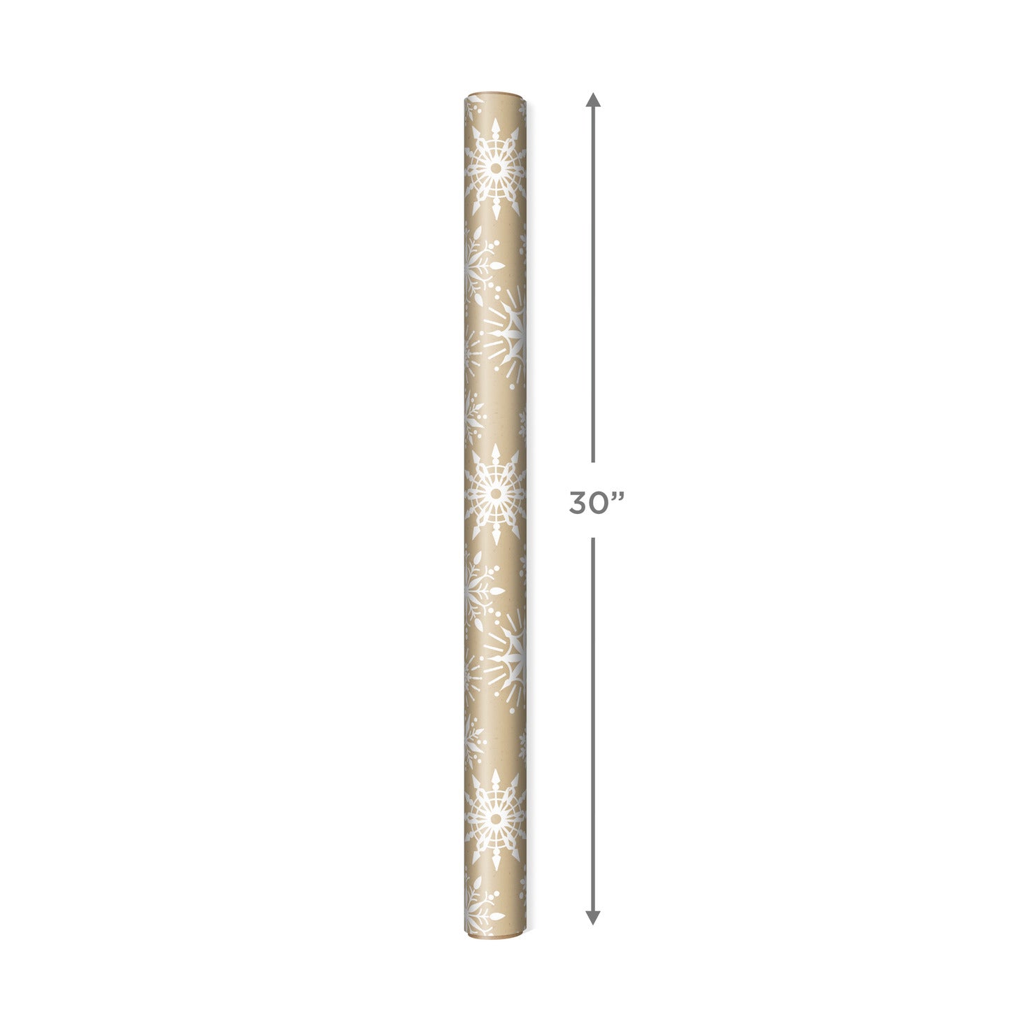 Hallmark White Snowflakes on Tan Holiday Wrapping Paper, 25 sq. ft.
