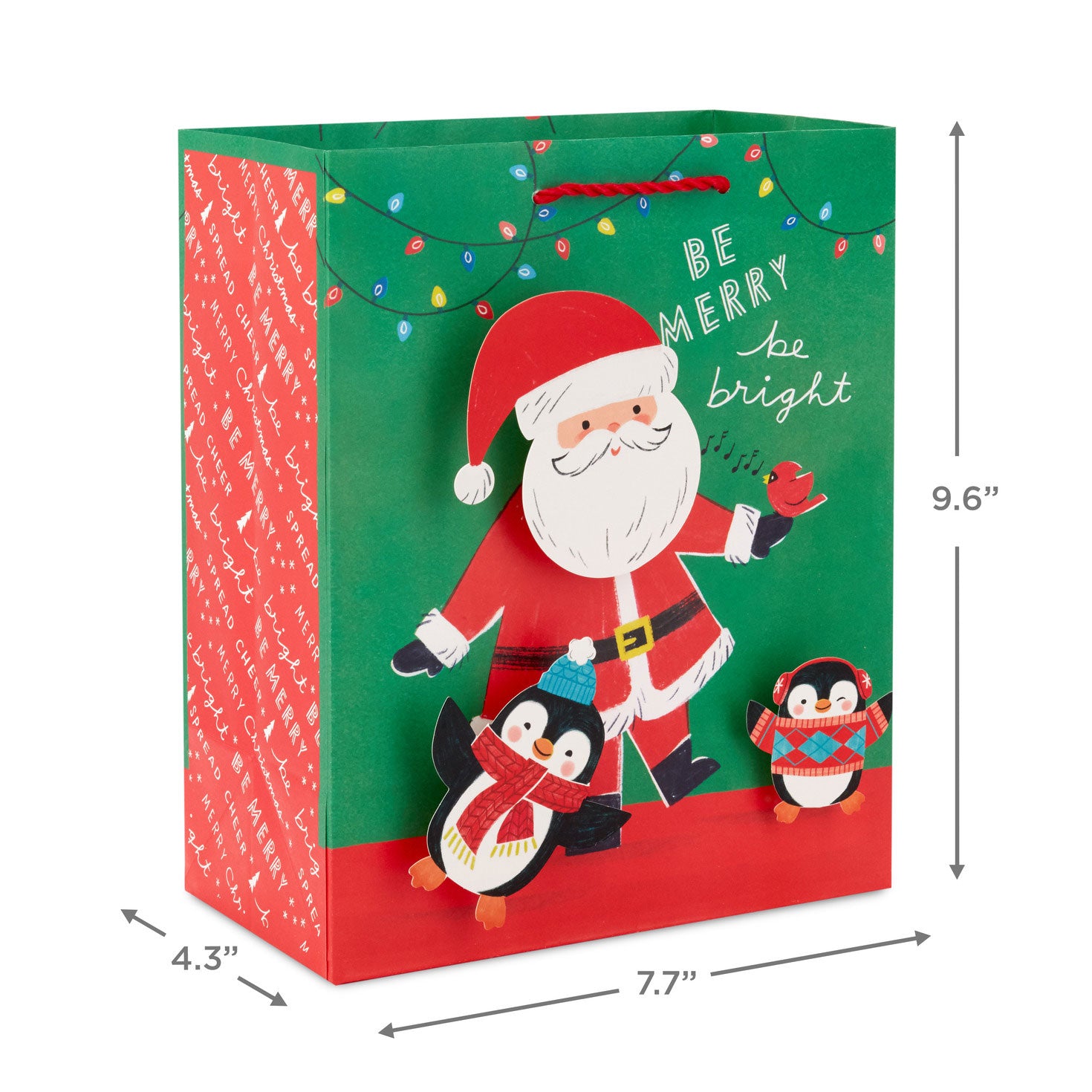 Hallmark 9.6'' Santa and Penguins Medium Christmas Gift Bag