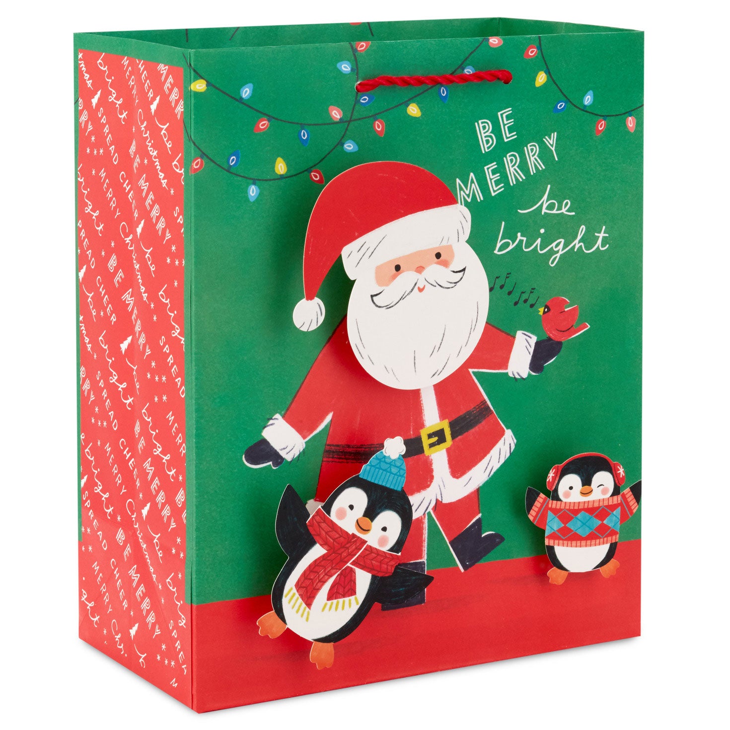 Hallmark 9.6'' Santa and Penguins Medium Christmas Gift Bag