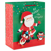 Hallmark 9.6'' Santa and Penguins Medium Christmas Gift Bag