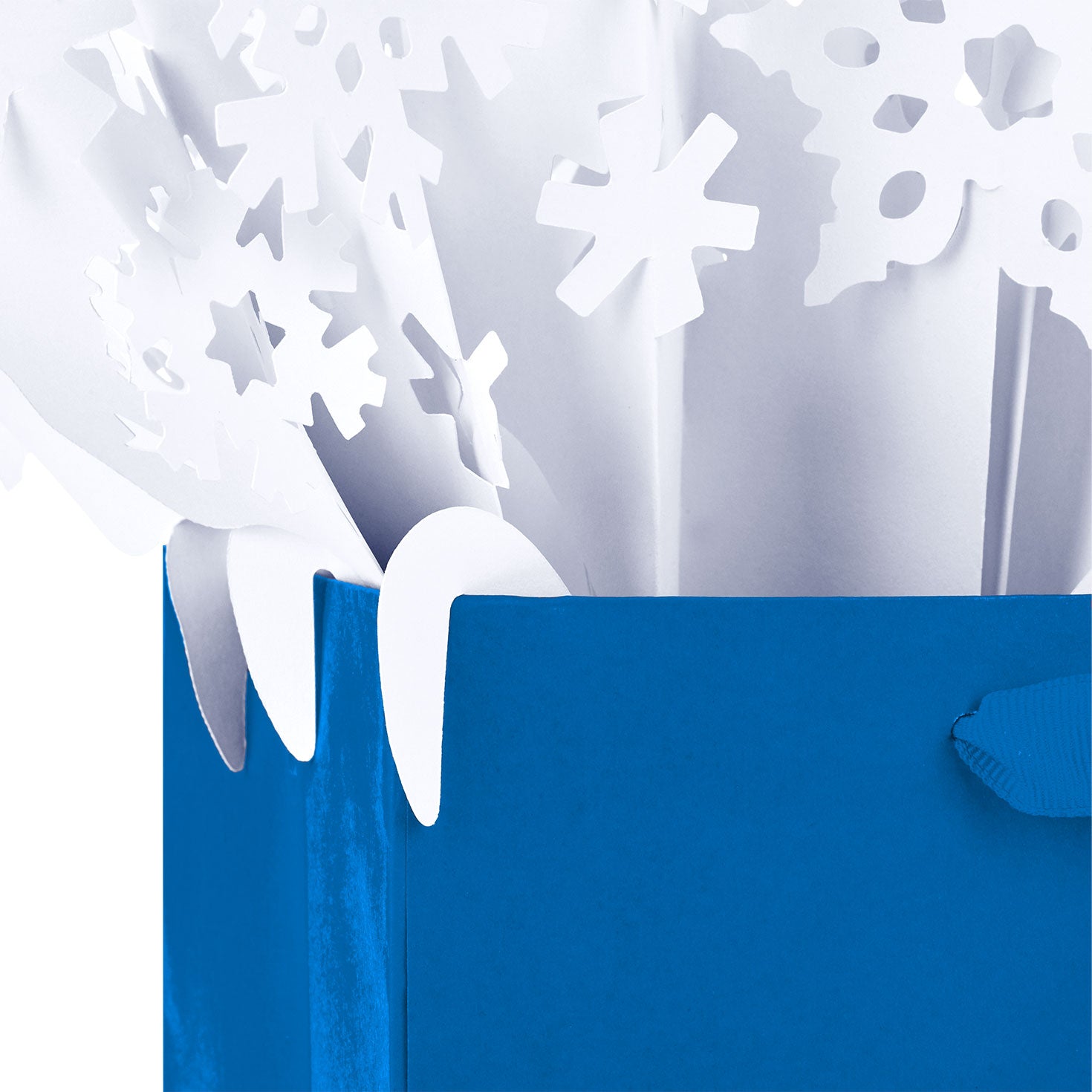 Hallmark White Snowflakes WonderFill Paper Gift Bag Topper