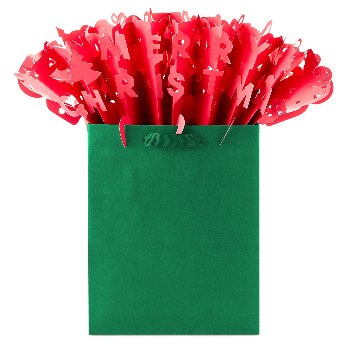Hallmark Red Merry Christmas WonderFill Paper Gift Bag Topper