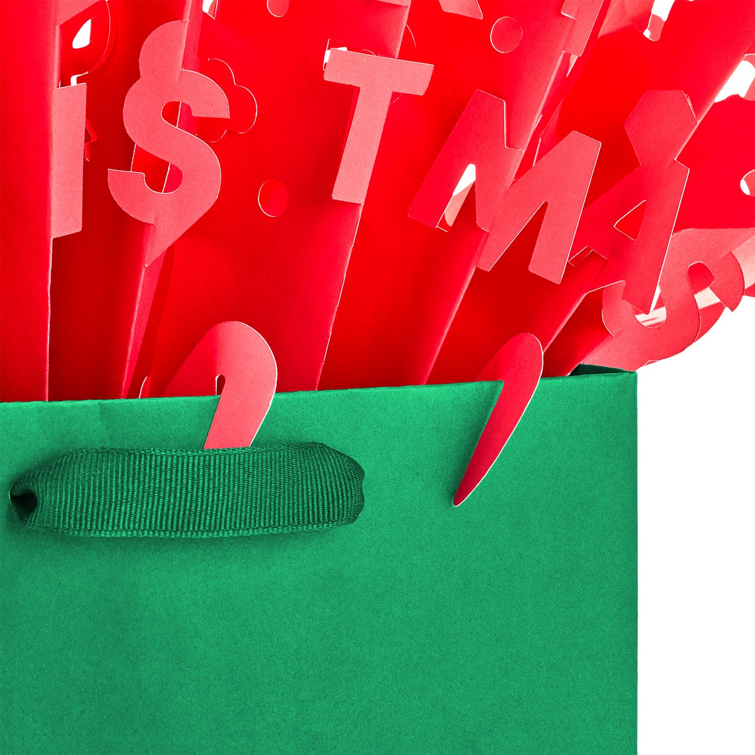 Hallmark Red Merry Christmas WonderFill Paper Gift Bag Topper