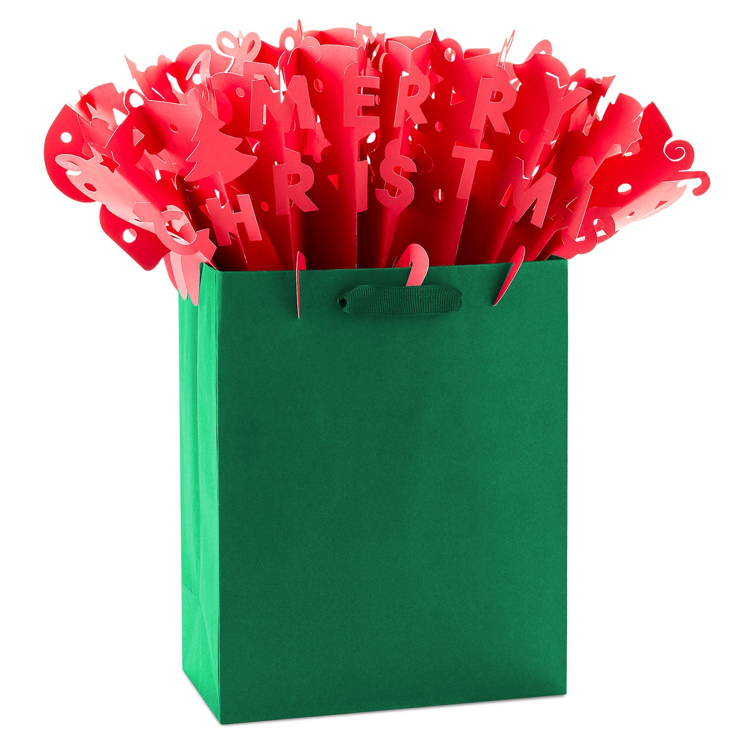 Hallmark Red Merry Christmas WonderFill Paper Gift Bag Topper