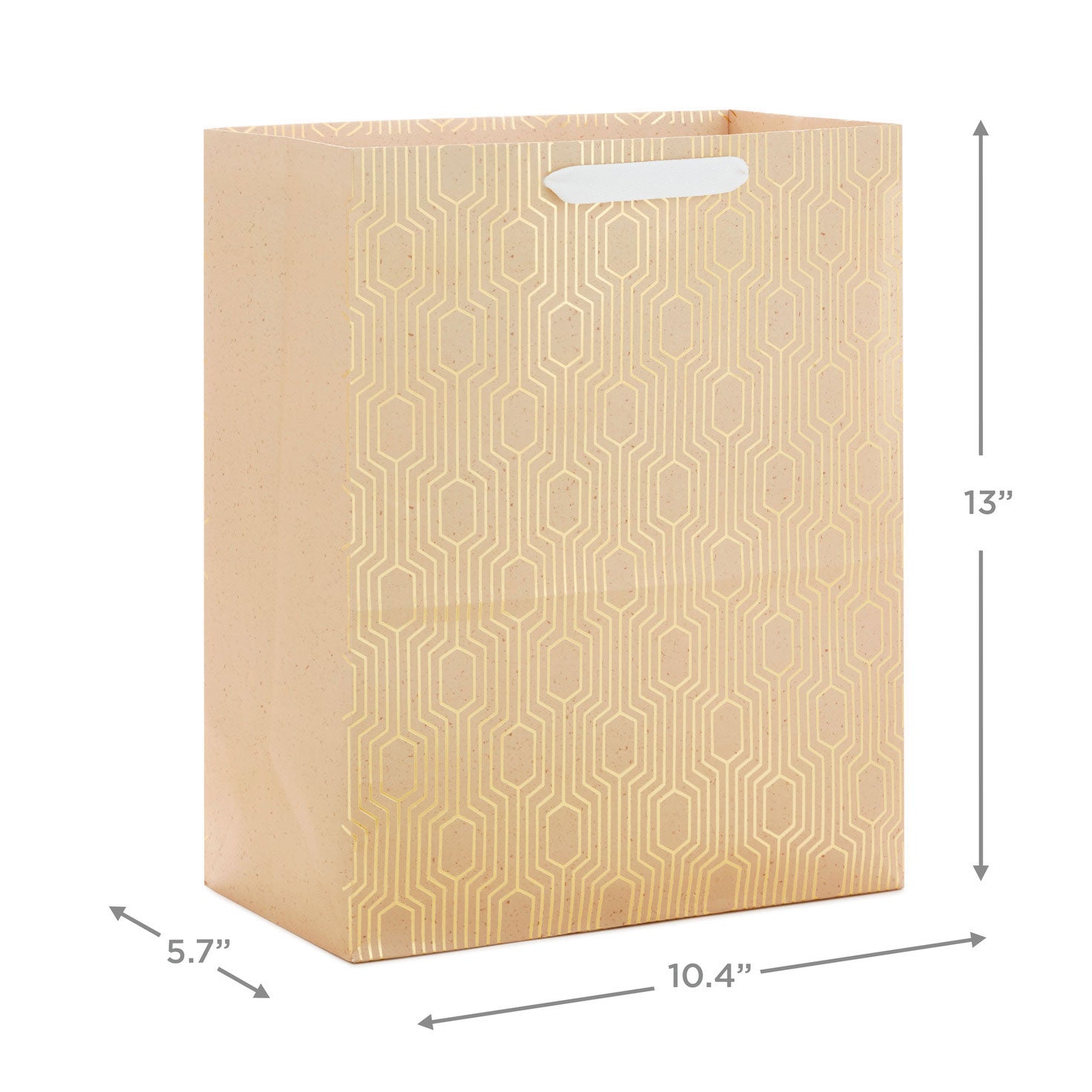 Hallmark 13'' Gold Geometric on Tan Large Gift Bag