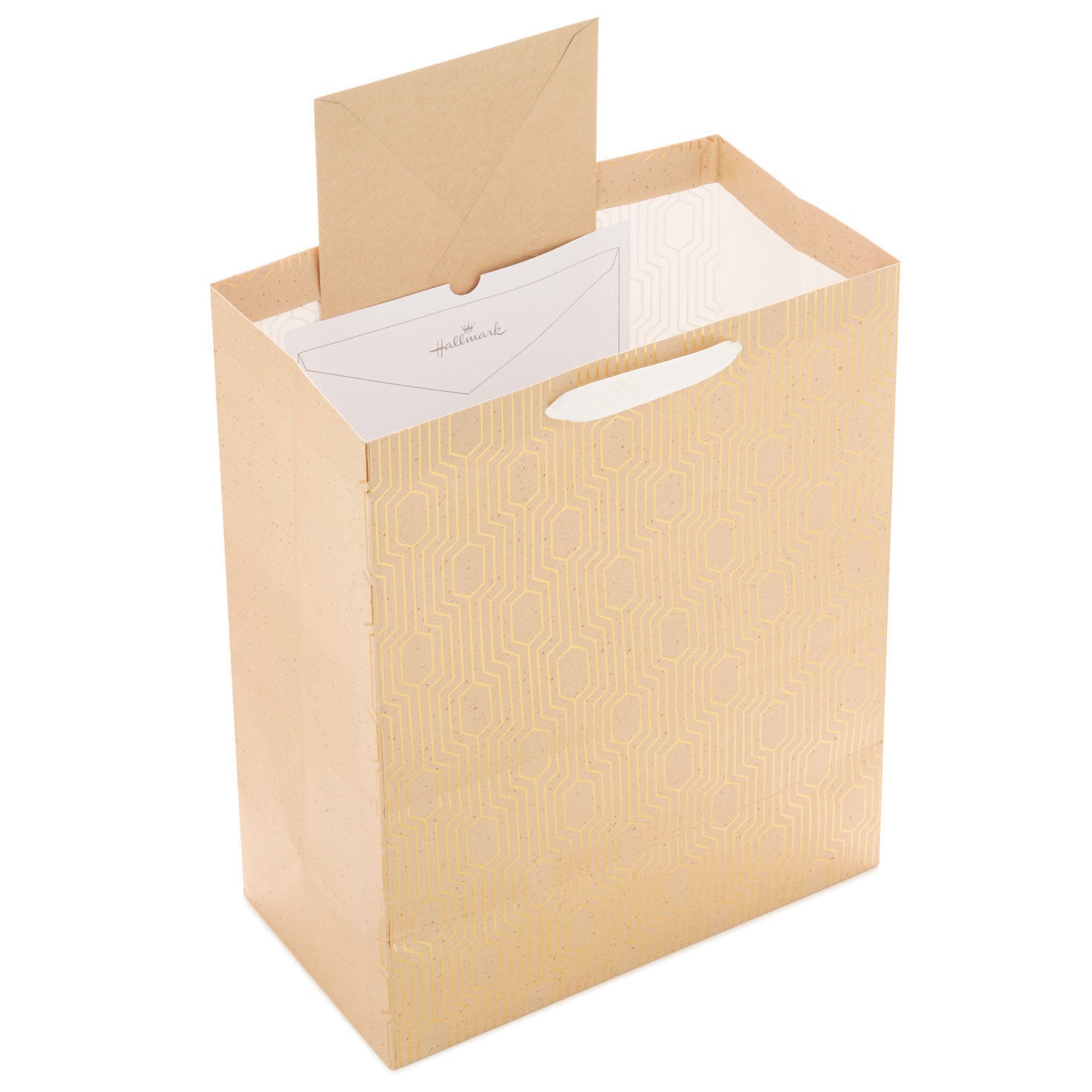 Hallmark 13'' Gold Geometric on Tan Large Gift Bag