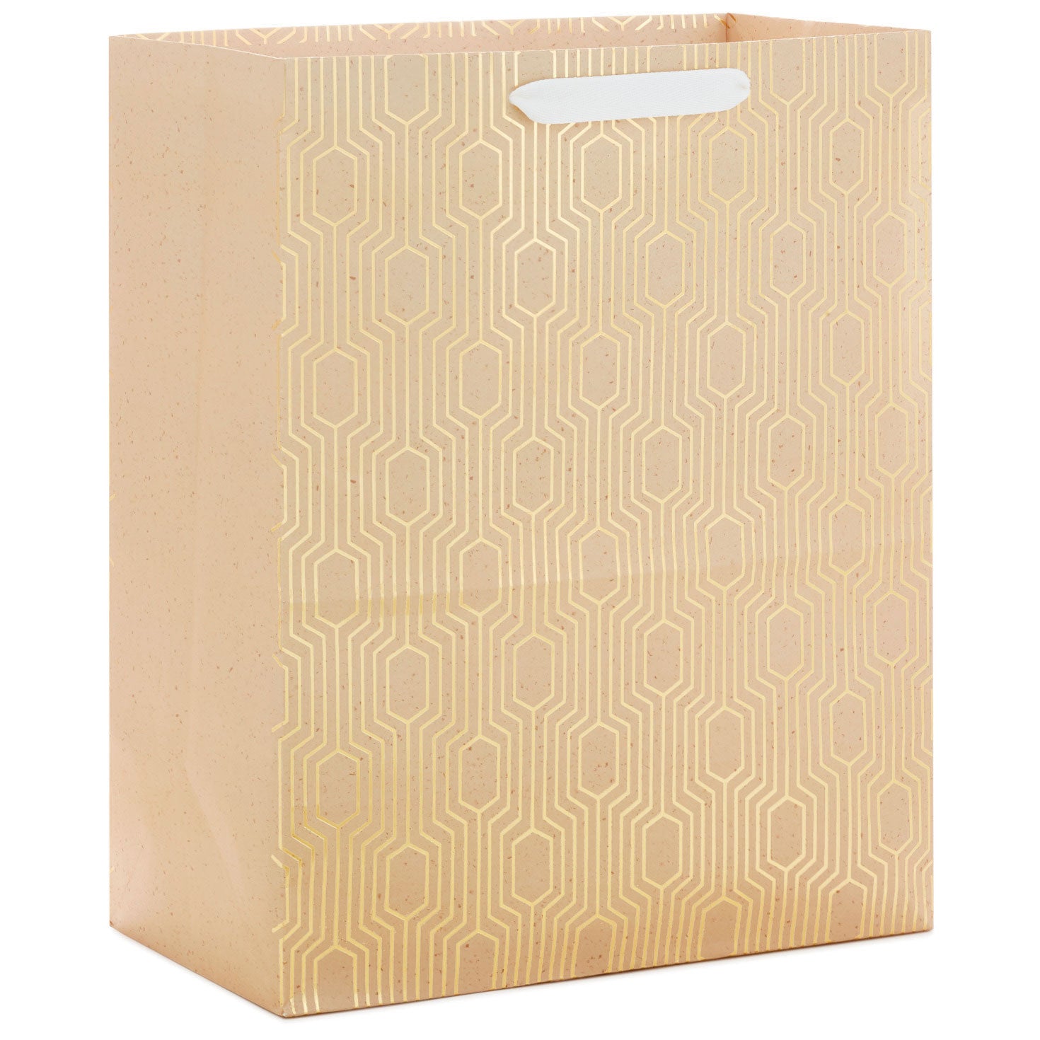 Hallmark 13'' Gold Geometric on Tan Large Gift Bag