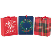 Hallmark 4.6'' Tailored Traditional 3-Pack Christmas Gift Card Holder Mini Bags