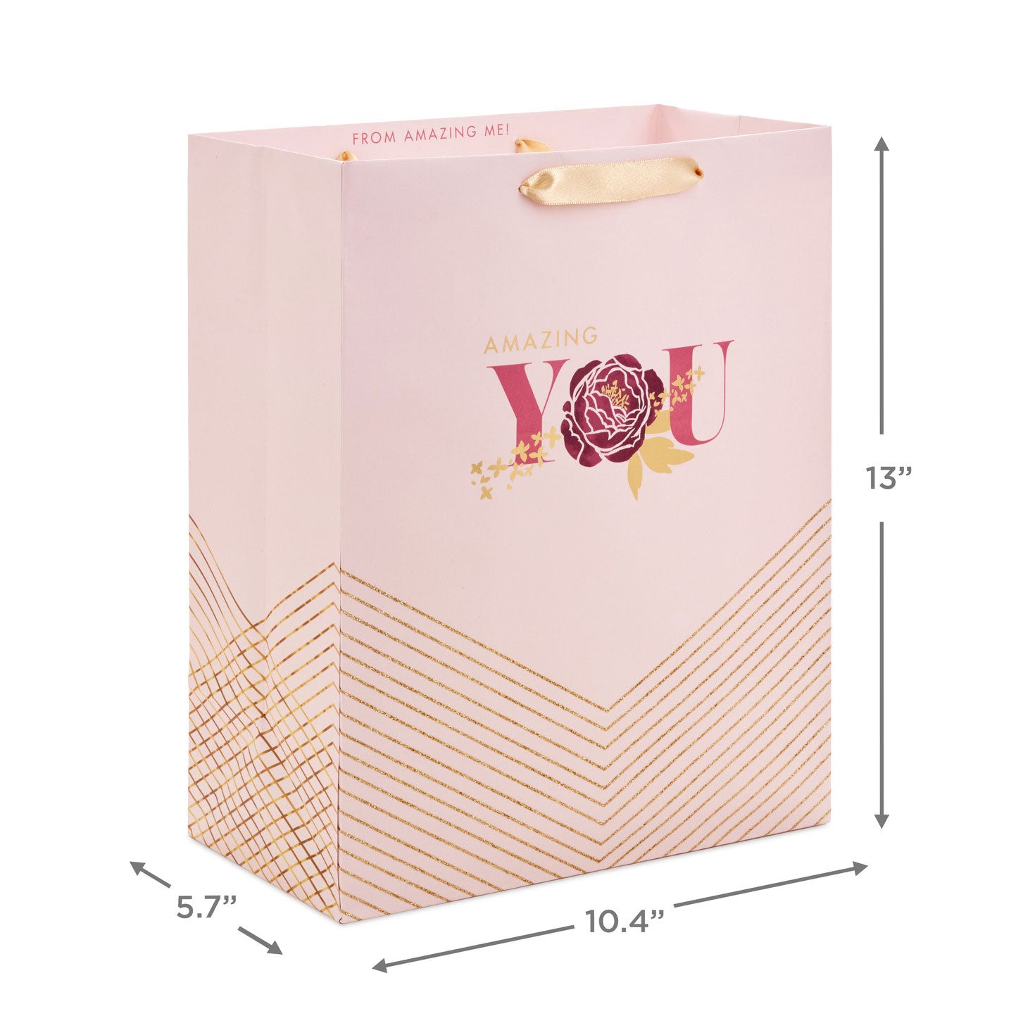 Hallmark 13'' Amazing You Pink and Gold Large Gift Bag