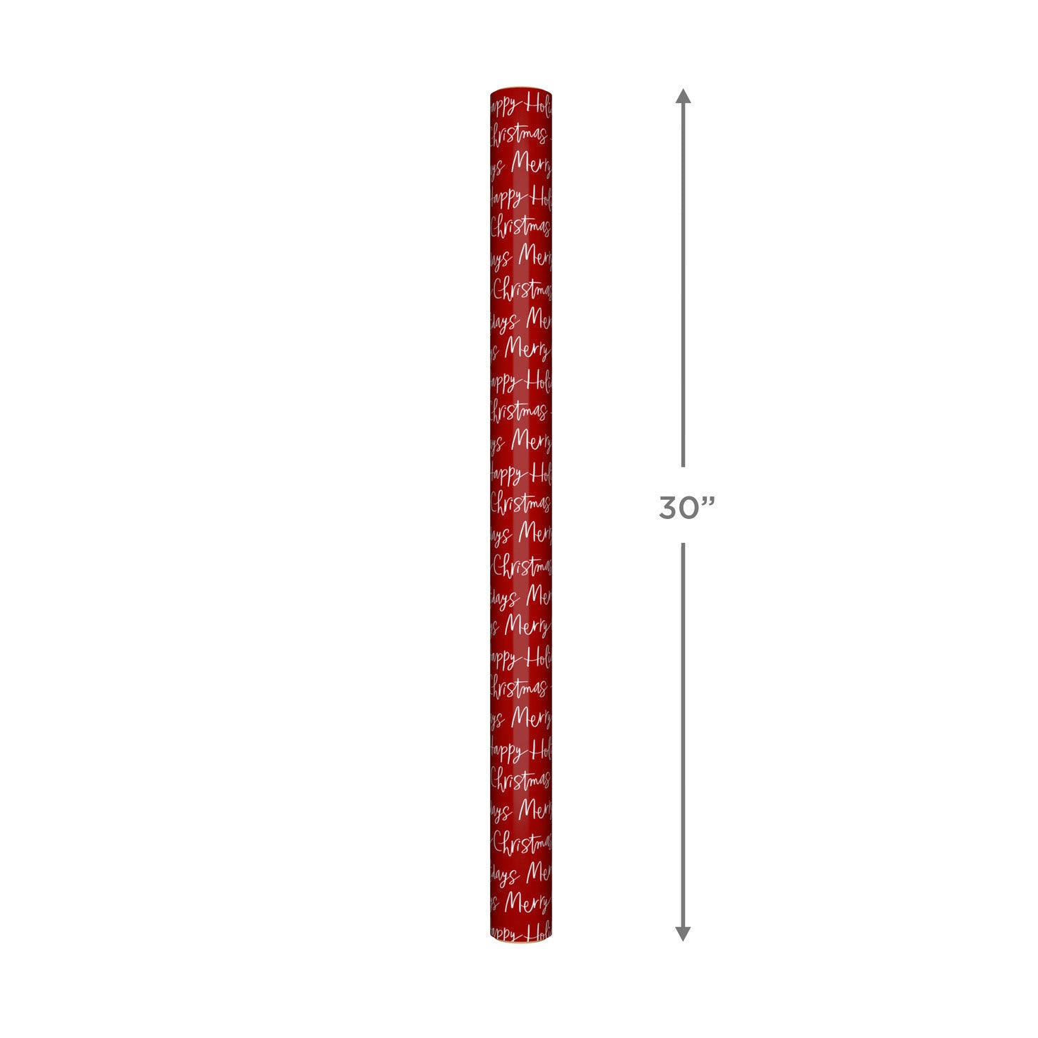 Hallmark Merry Christmas Script on Red Christmas Wrapping Paper