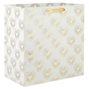 Hallmark 15'' Gold Hearts on White Extra-Deep Gift Bag