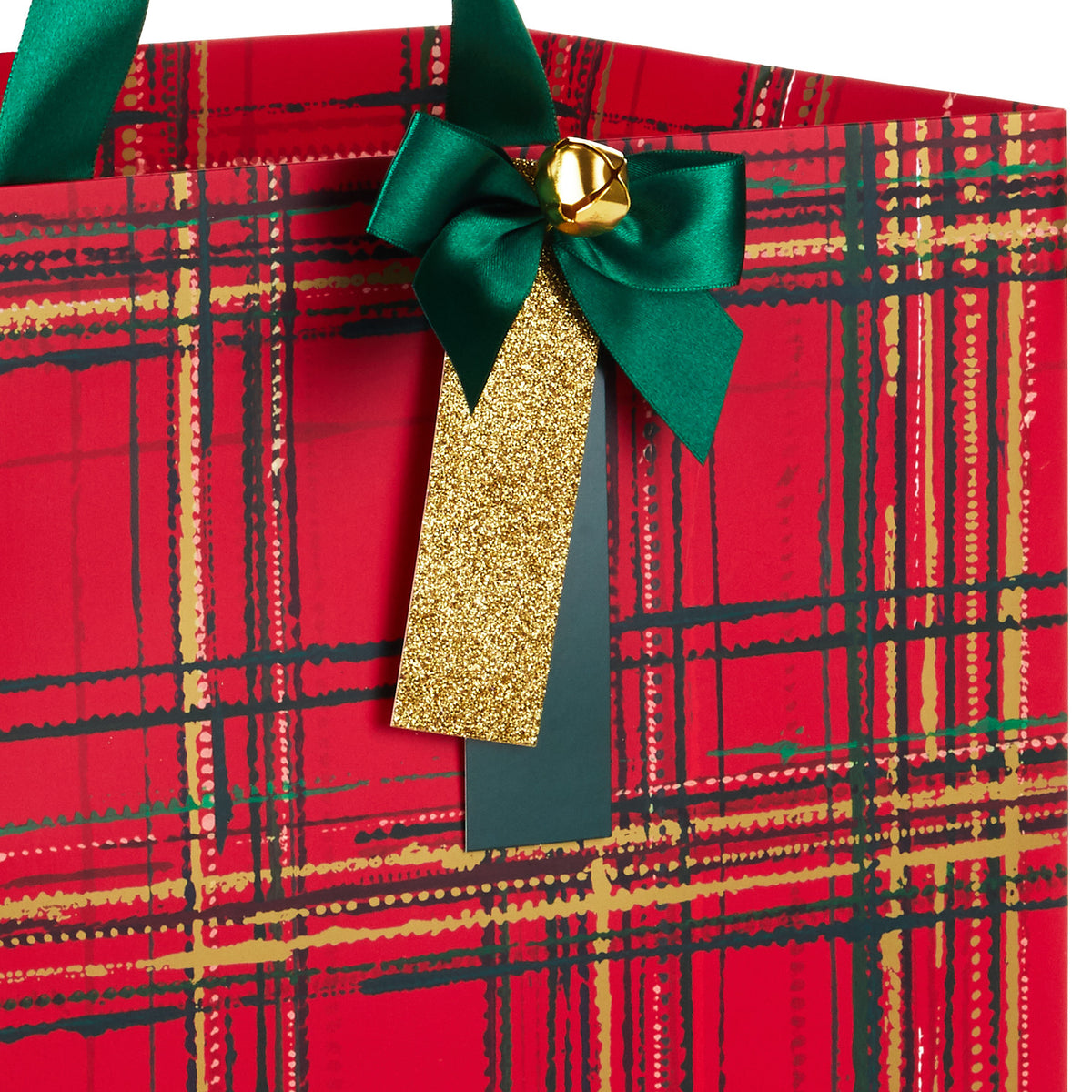 Hallmark 15'' Painterly Plaid Extra-Deep Christmas Gift Bag
