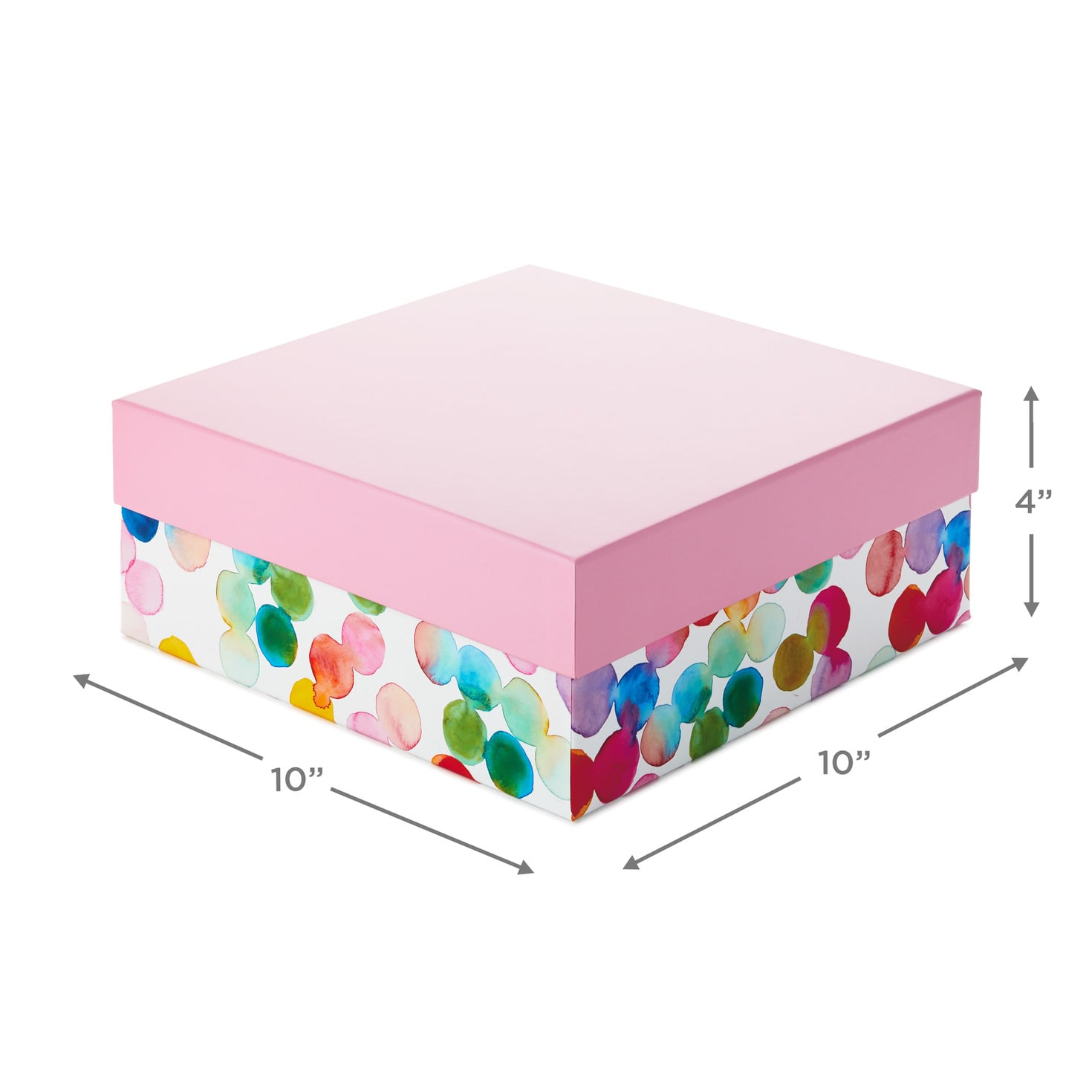 Hallmark 10'' Square Watercolor Dots Gift Box