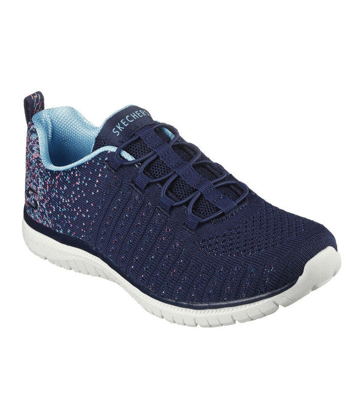 Navy and white skechers best sale