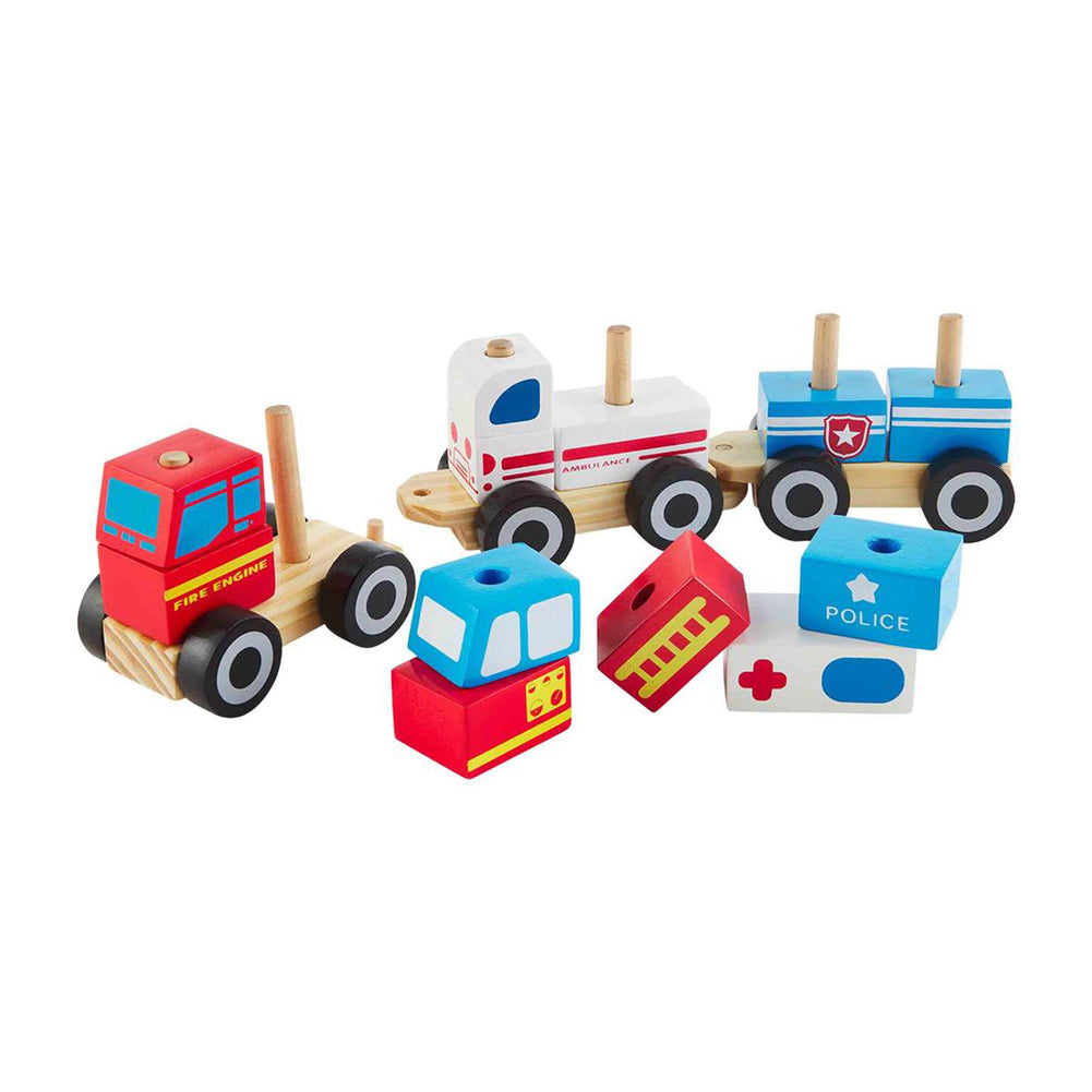 wood vehicle block train by Mud Pie