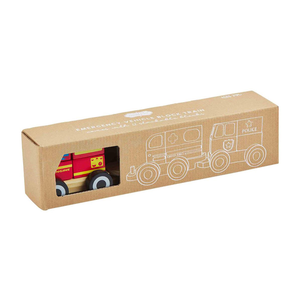 wood vehicle block train by Mud Pie