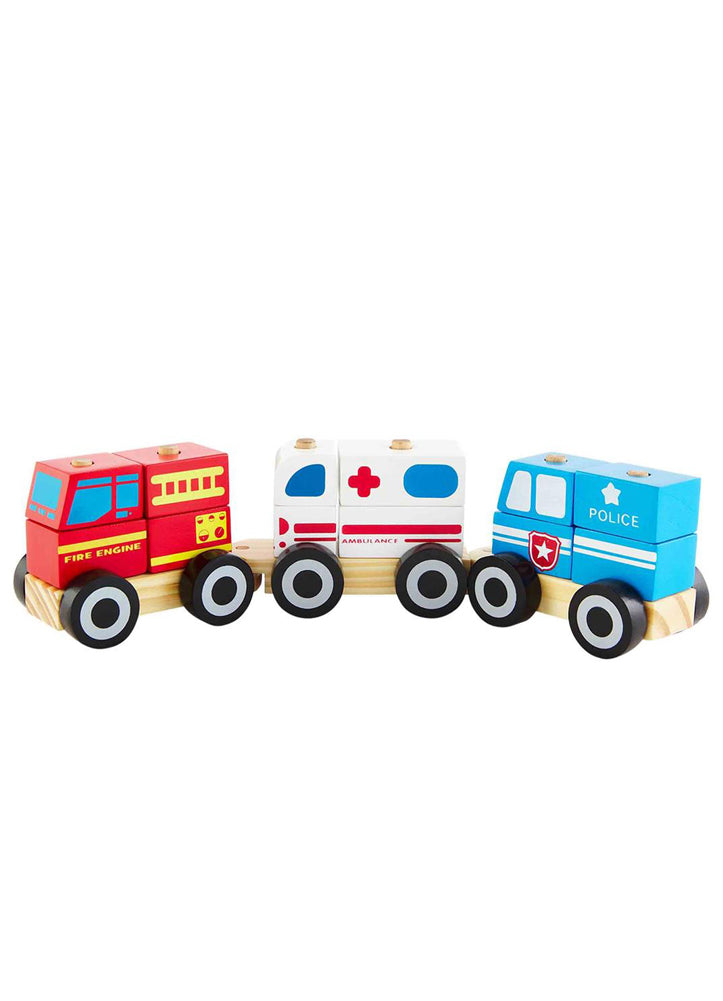 wood vehicle block train by Mud Pie