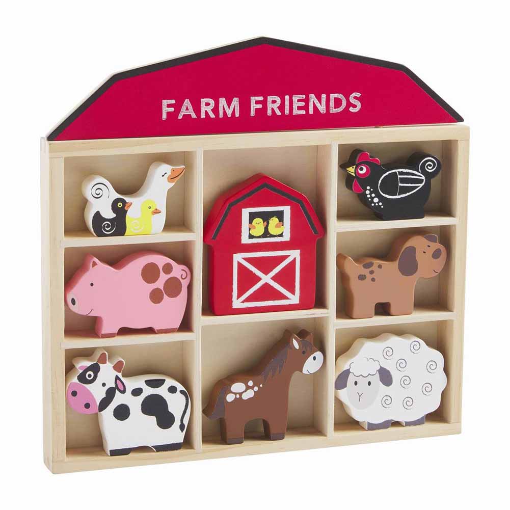 Wood Farm Animal Set by Mud Pie