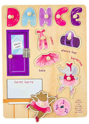 Dance Busy Board Wood Puzzle by Mud Pie
